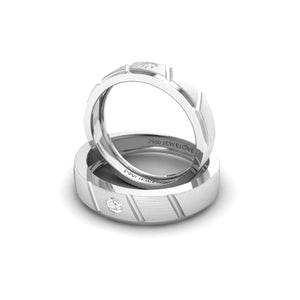 Jewelove™ Rings Designer Platinum Couple Rings with Diamonds JL PT 1125