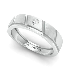 Jewelove™ Rings Men's Band only / SI IJ Designer Platinum Couple Rings with Diamonds JL PT 1125