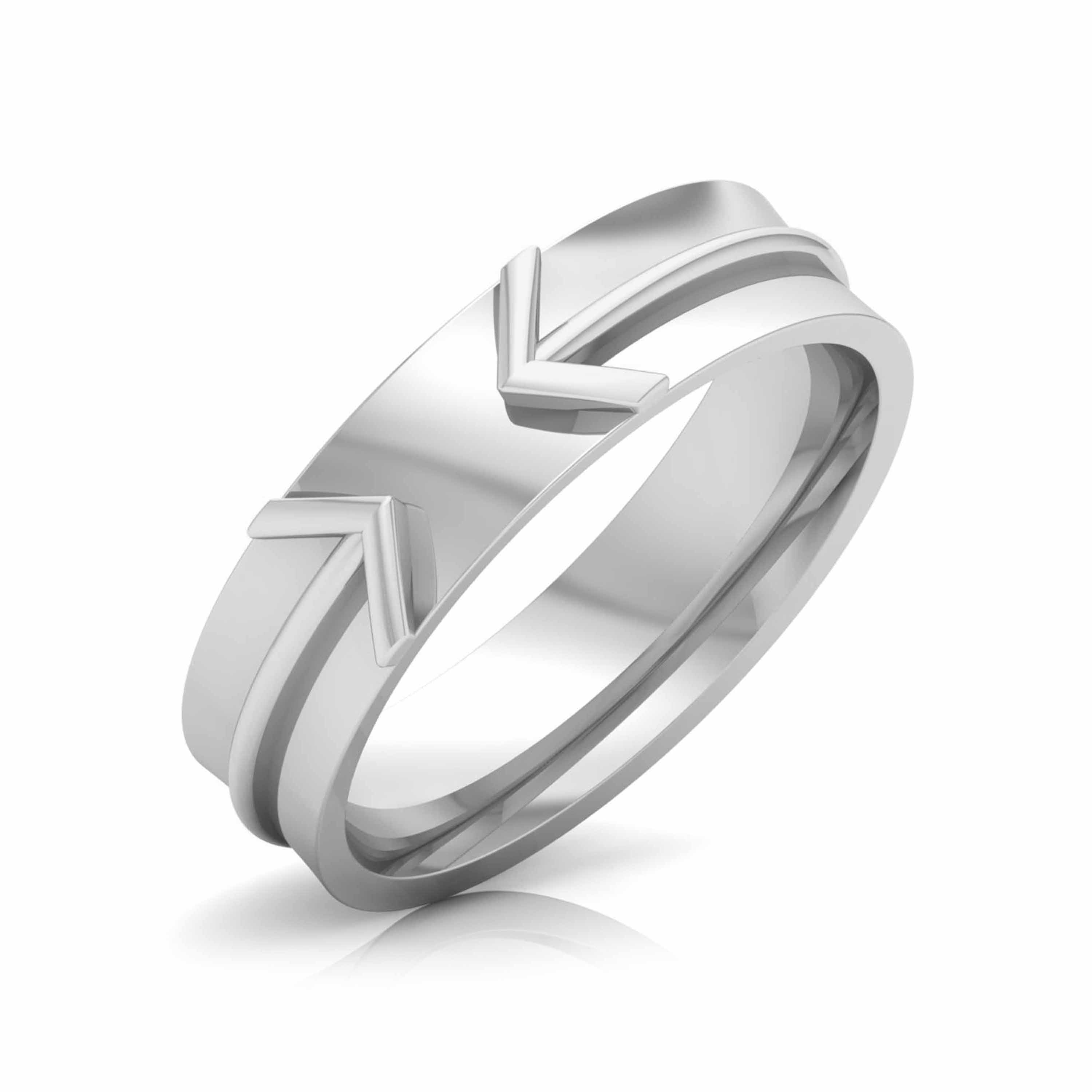 925 Silver Lettering Simulation Couple Rings - Couple Rings