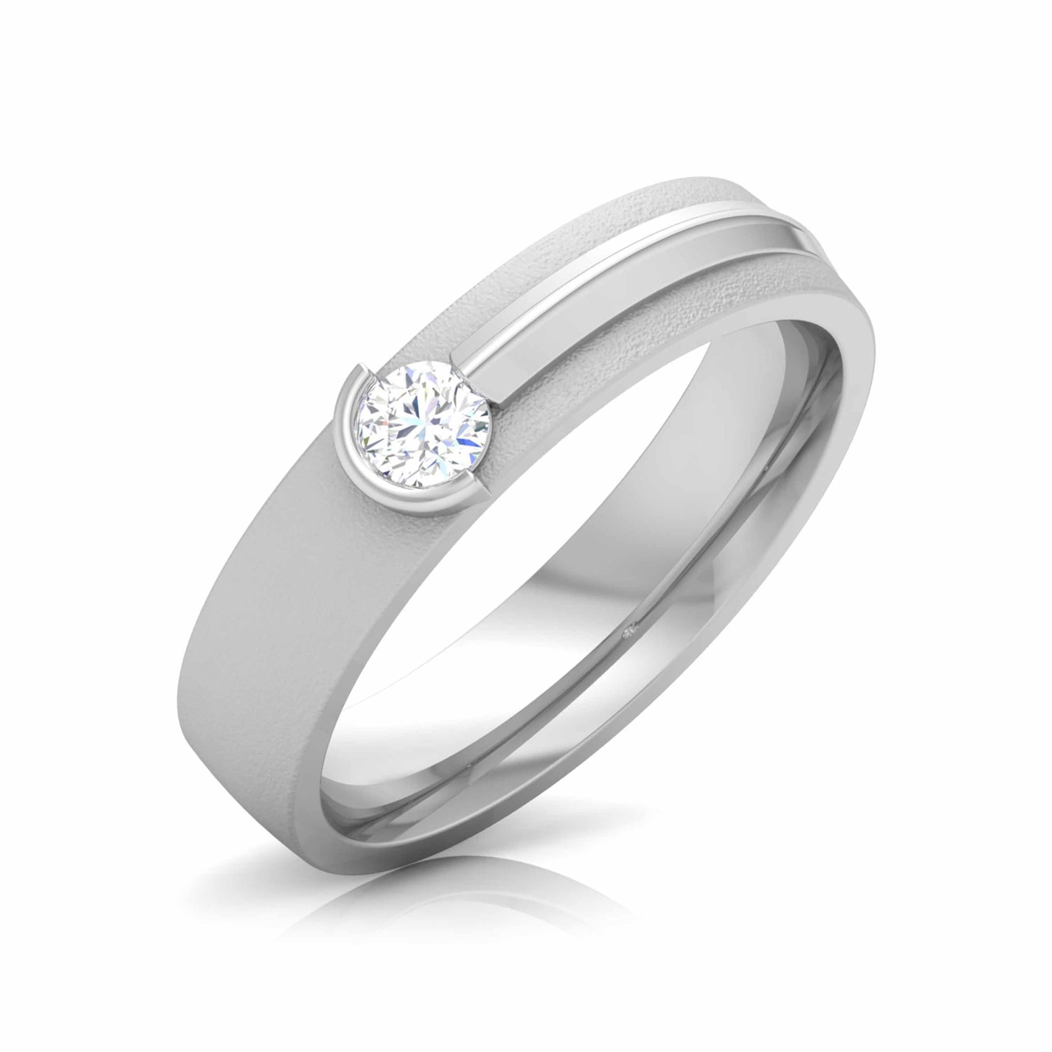 Jewelove™ Rings Designer Platinum Diamond Couple Ring with Matte Finish JL PT CB 19