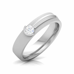 Jewelove™ Rings Designer Platinum Diamond Couple Ring with Matte Finish JL PT CB 19