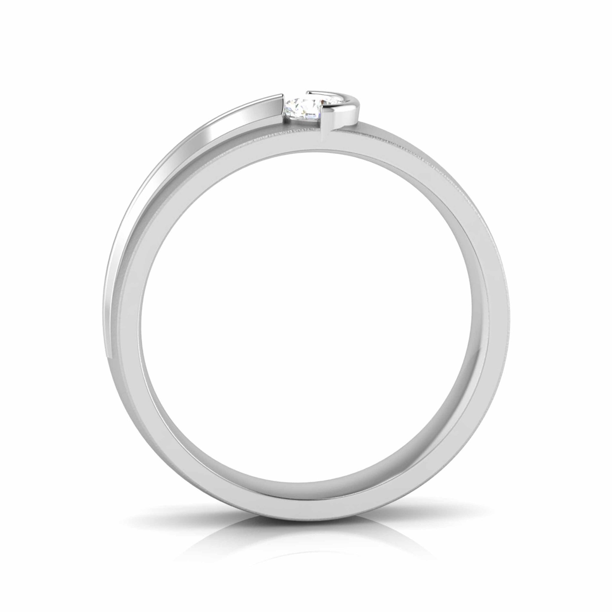 Jewelove™ Rings Designer Platinum Diamond Couple Ring with Matte Finish JL PT CB 19