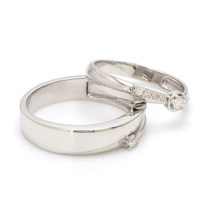 Jewelove™ Rings Designer Platinum Diamond Couple Rings JL PT 915