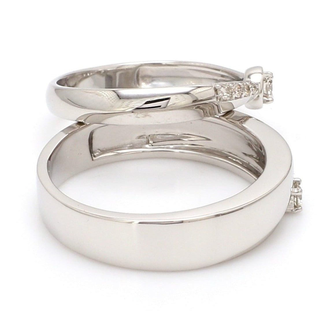 Jewelove™ Rings Designer Platinum Diamond Couple Rings JL PT 915