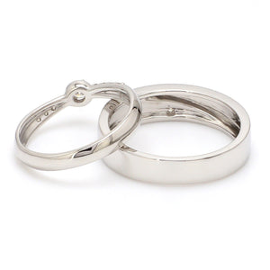 Jewelove™ Rings Designer Platinum Diamond Couple Rings JL PT 915