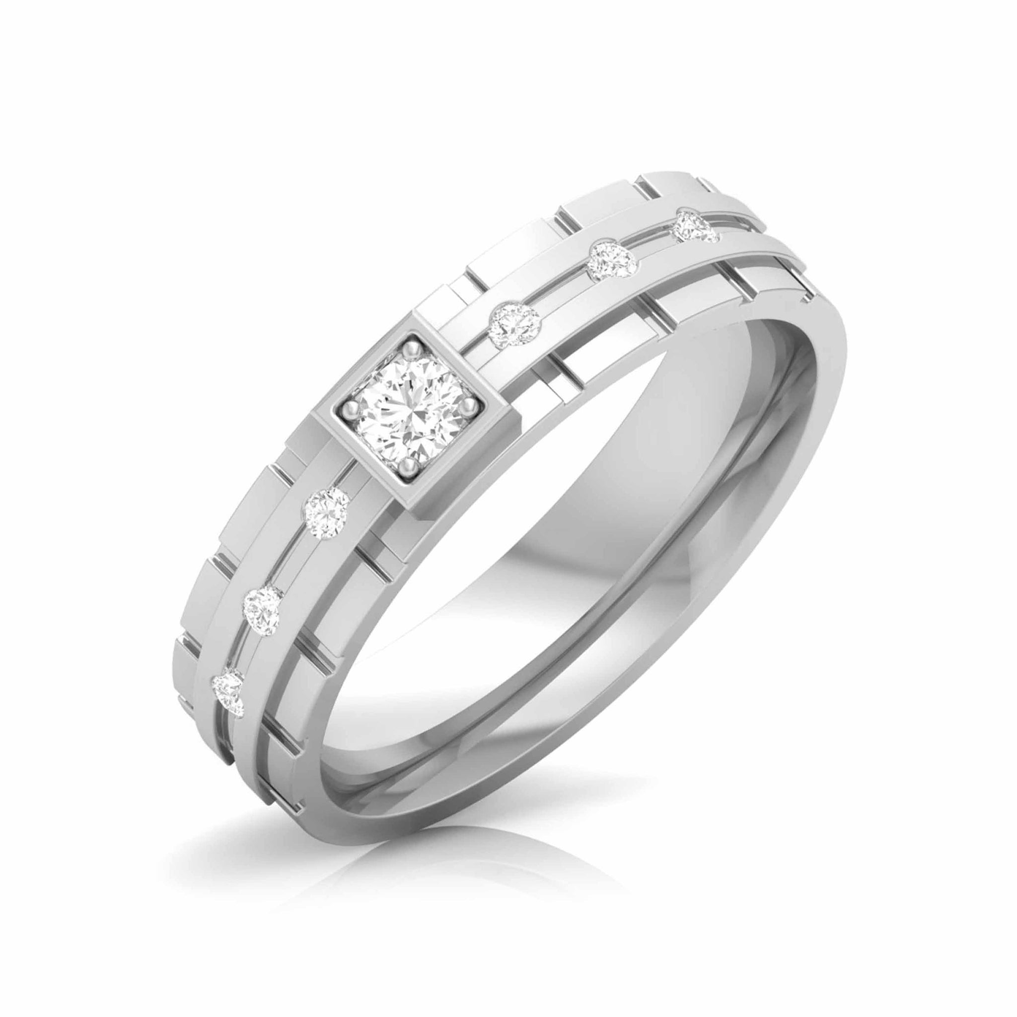 Jewelove™ Rings Designer Platinum Diamond Couple Rings JL PT CB 106