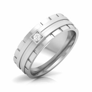 Jewelove™ Rings Men's Band only / SI IJ Designer Platinum Diamond Couple Rings JL PT CB 106