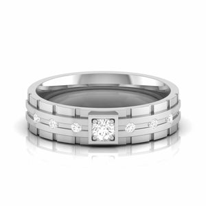 Jewelove™ Rings Women's Band only / SI IJ Designer Platinum Diamond Couple Rings JL PT CB 106