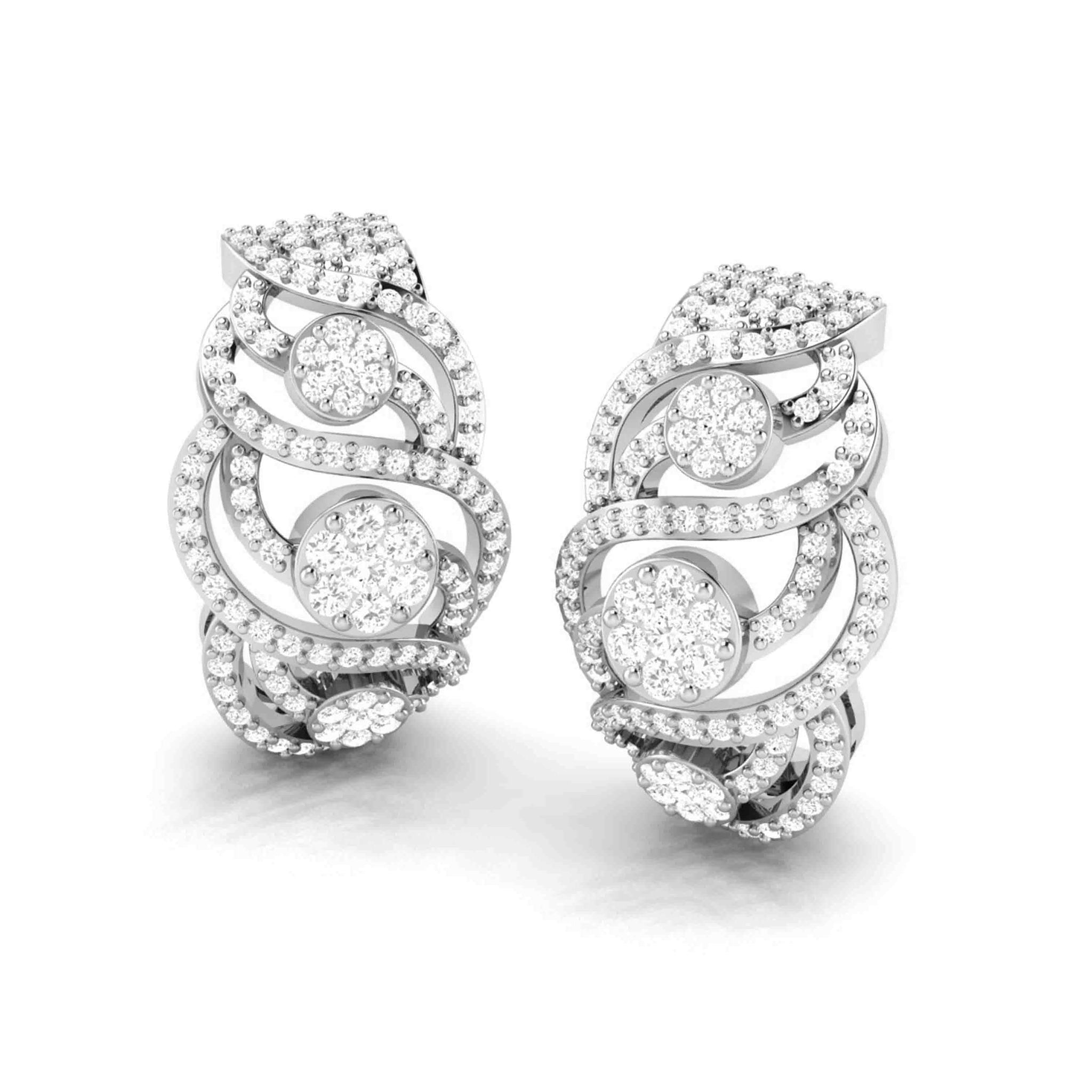 Jewelove™ Earrings Designer Platinum & Diamond Earrings for Women JL PT E BL-08