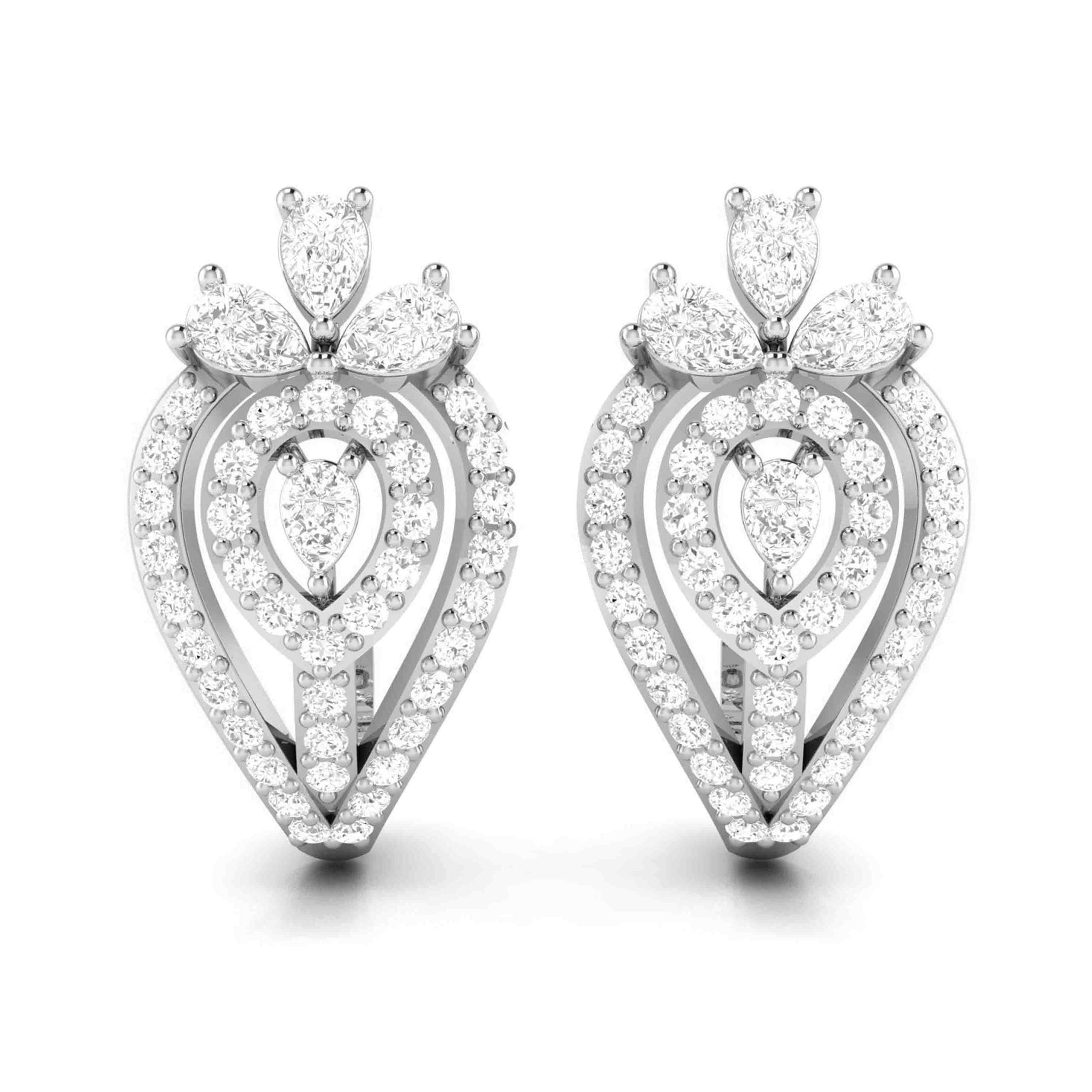 Jewelove™ Earrings SI IJ Designer Platinum & Diamond Earrings for Women JL PT E BL-13