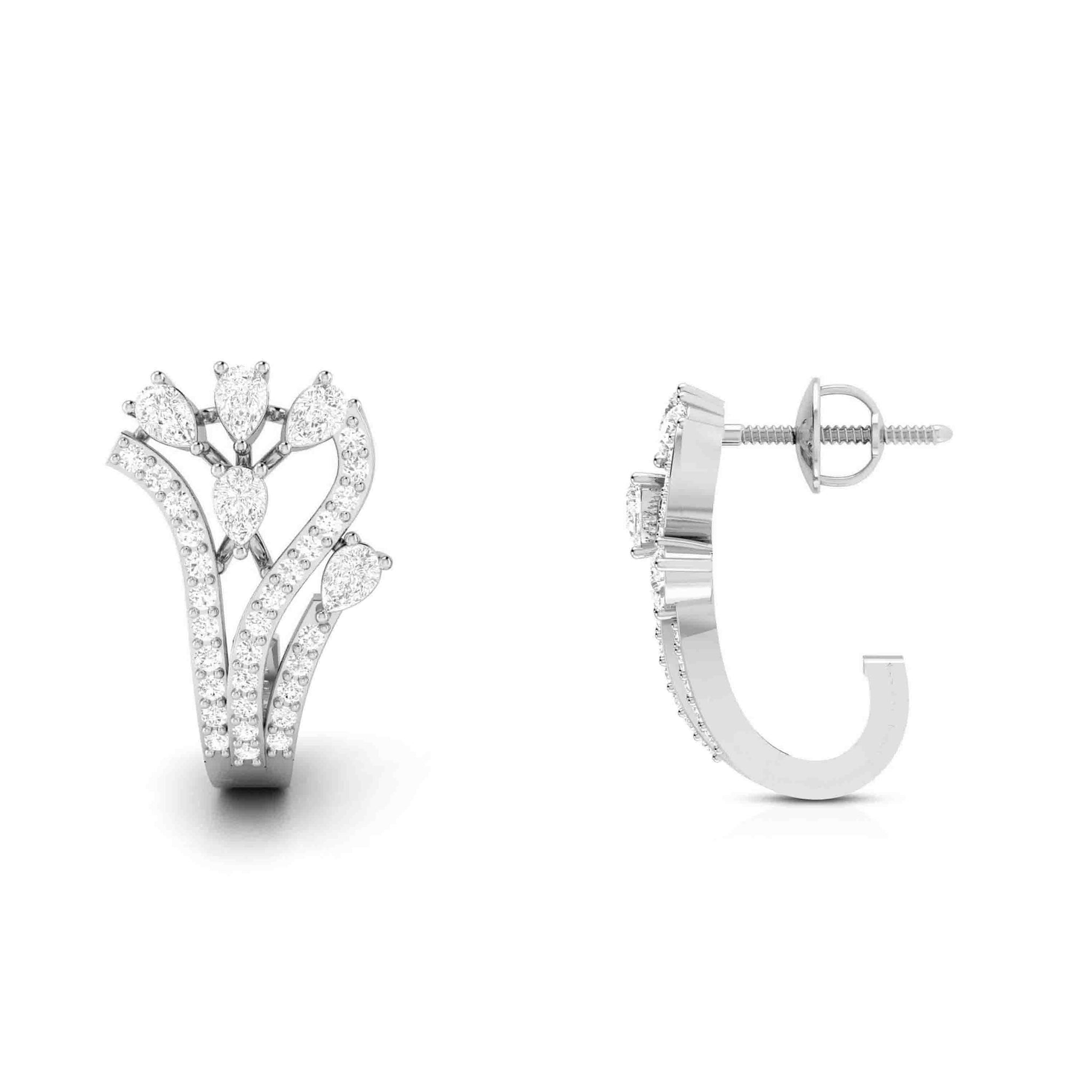 Jewelove™ Earrings Designer Platinum & Diamond Earrings for Women JL PT E BL-17