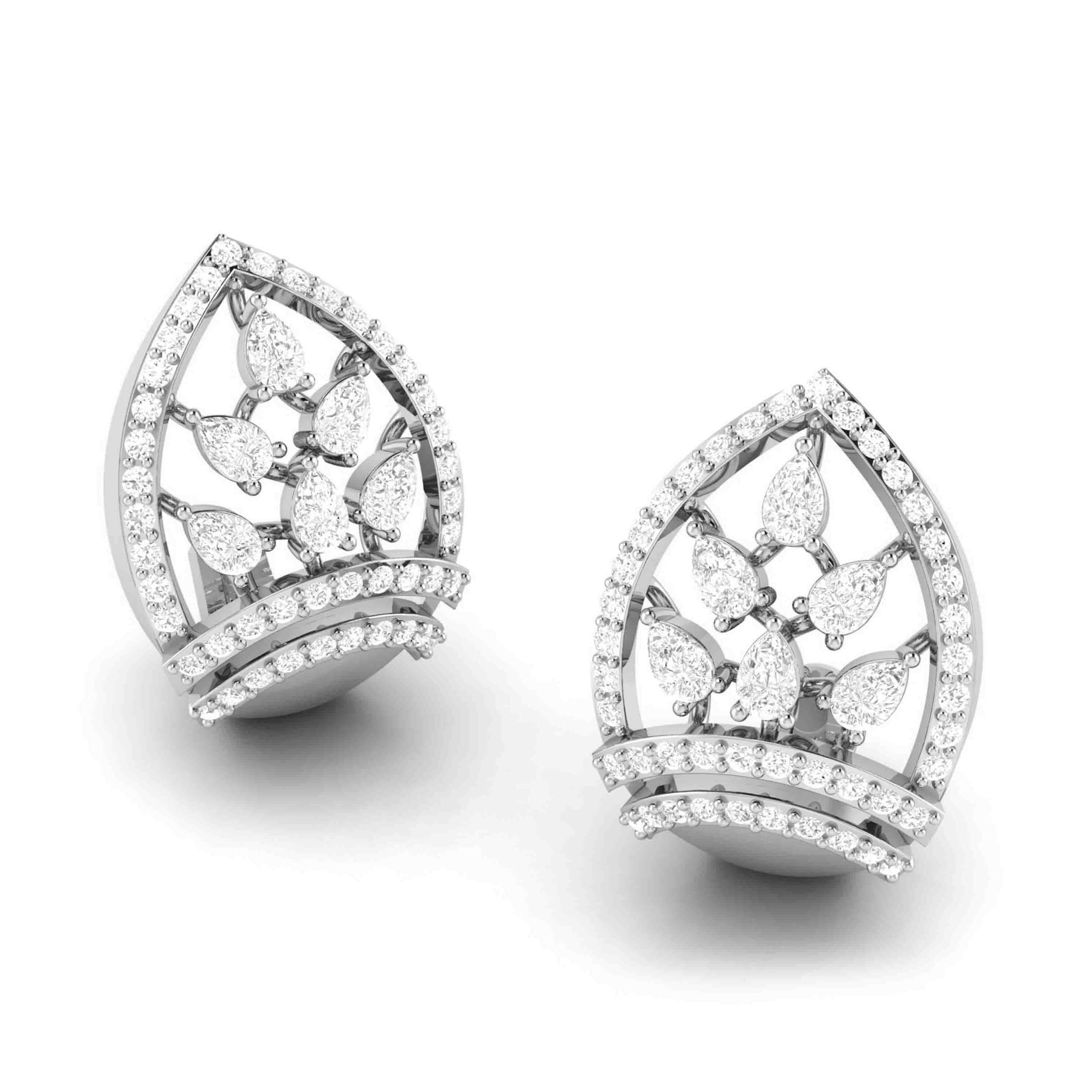 Jewelove™ Earrings Designer Platinum & Diamond Earrings for Women JL PT E BL-18