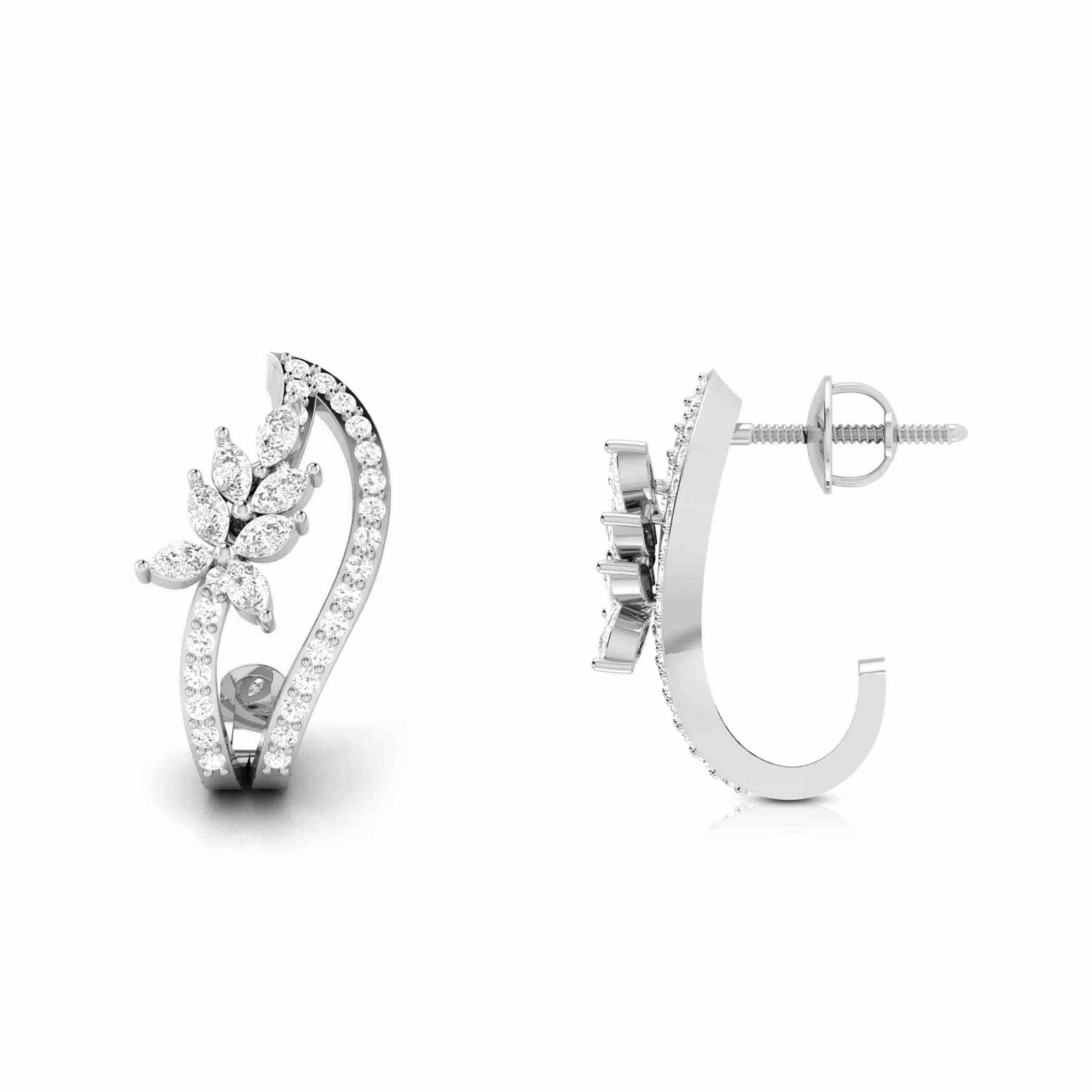 Buy Koleen Mesh Diamond Hoop Earrings Online | CaratLane