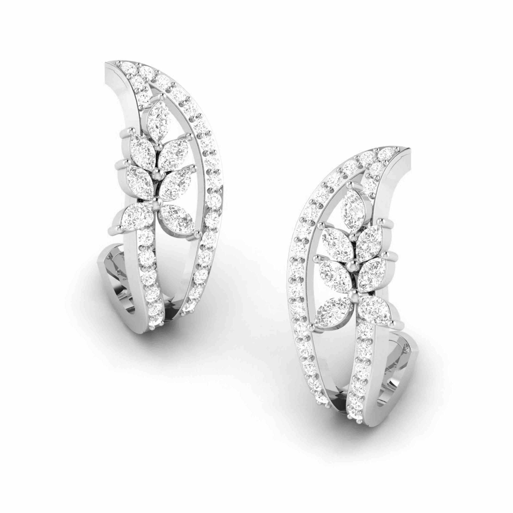 Jewelove™ Earrings Designer Platinum & Diamond Earrings for Women JL PT E BL-19