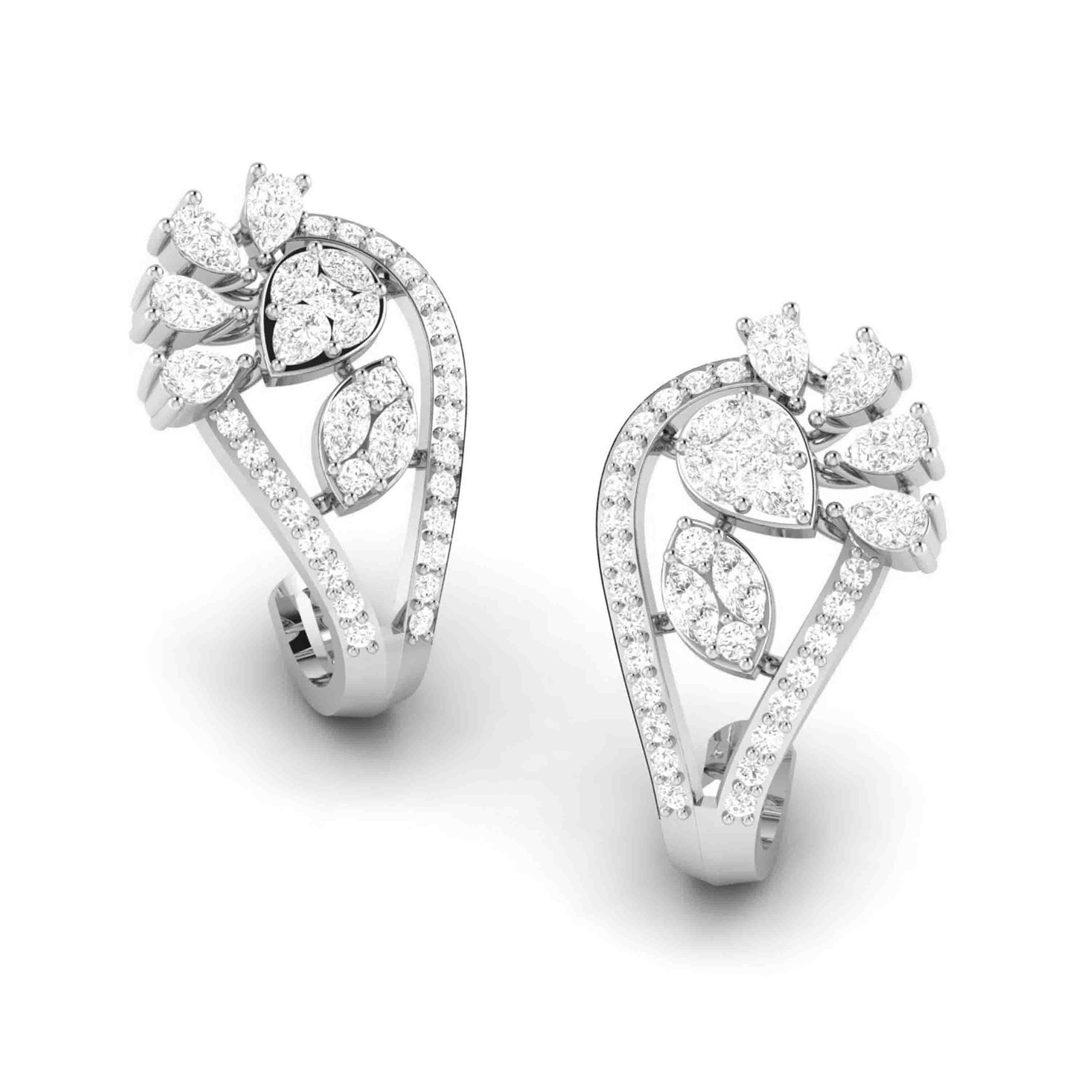 Jewelove™ Earrings Designer Platinum & Diamond Earrings for Women JL PT E BL-20