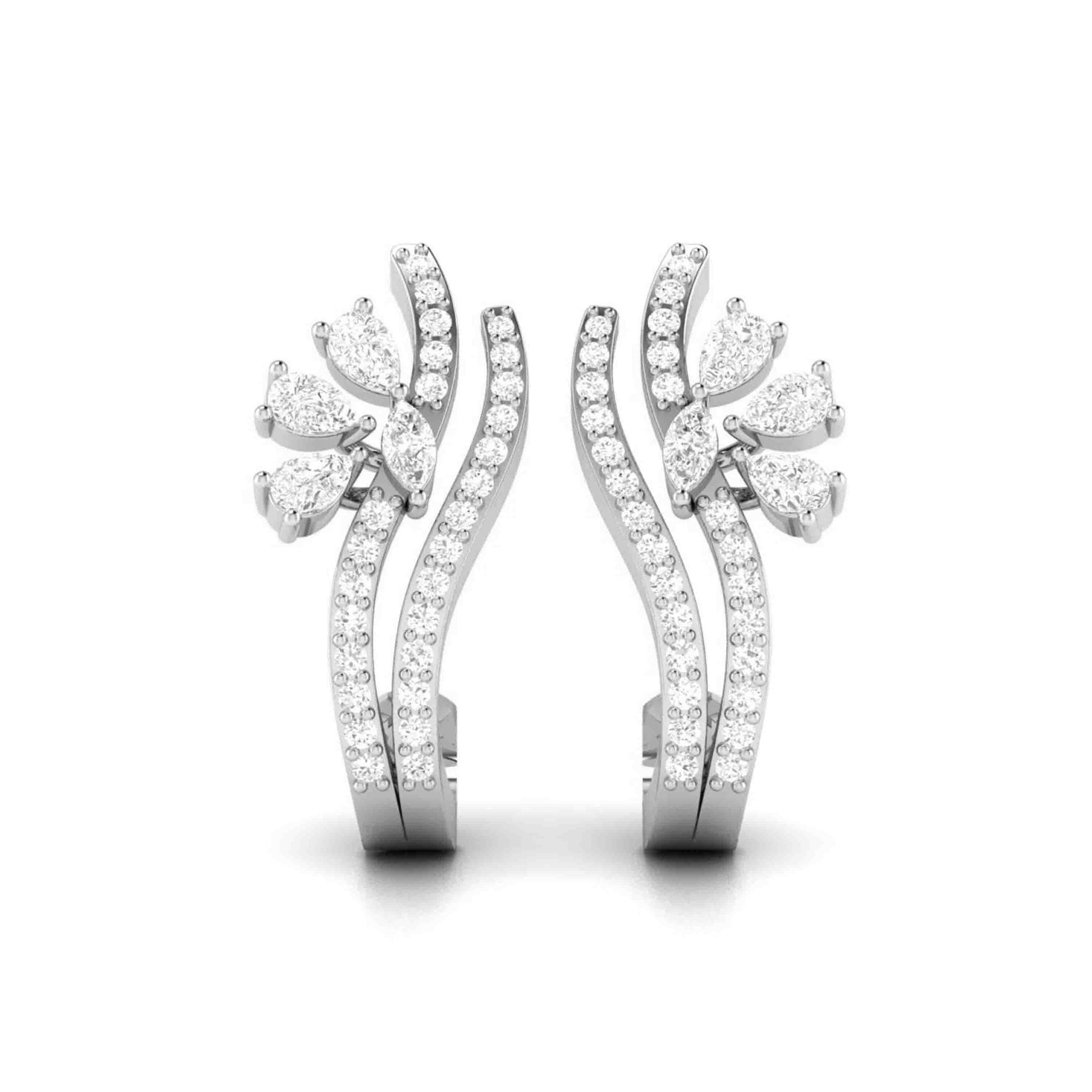 Jewelove™ Earrings SI IJ Designer Platinum & Diamond Earrings for Women JL PT E BL-23