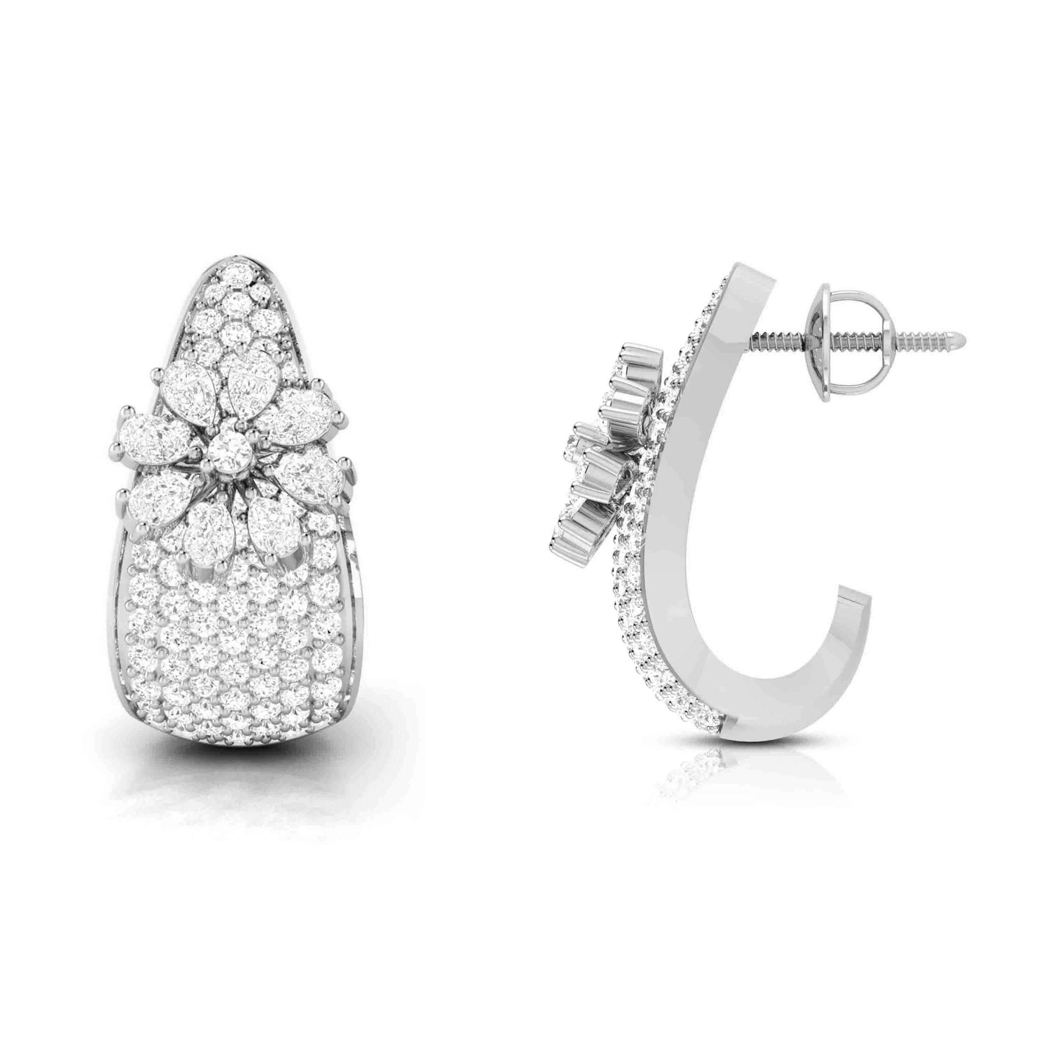 Jewelove™ Earrings Designer Platinum & Diamond Earrings for Women JL PT E BL-25