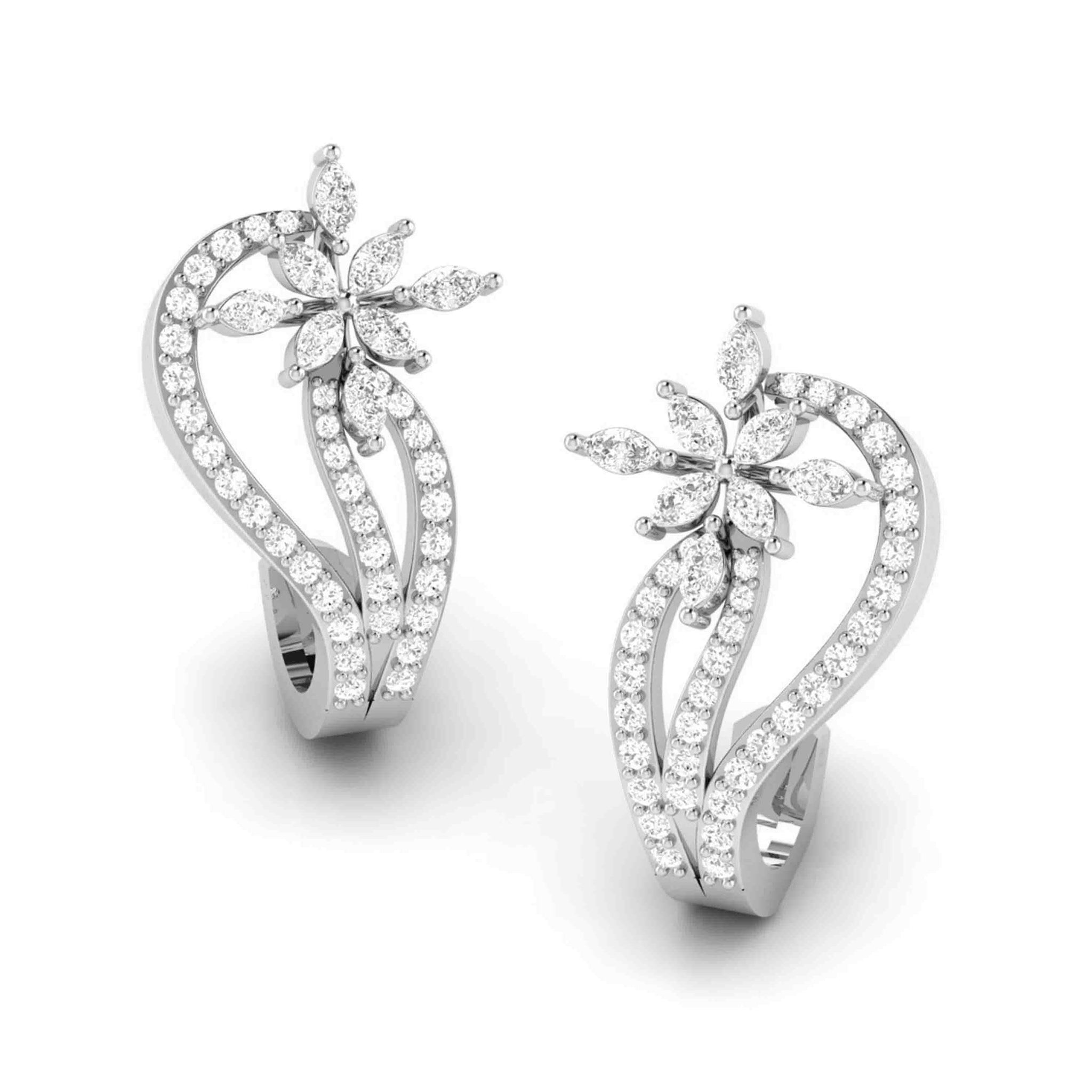 Jewelove™ Earrings Designer Platinum & Diamond Earrings for Women JL PT E BL-28