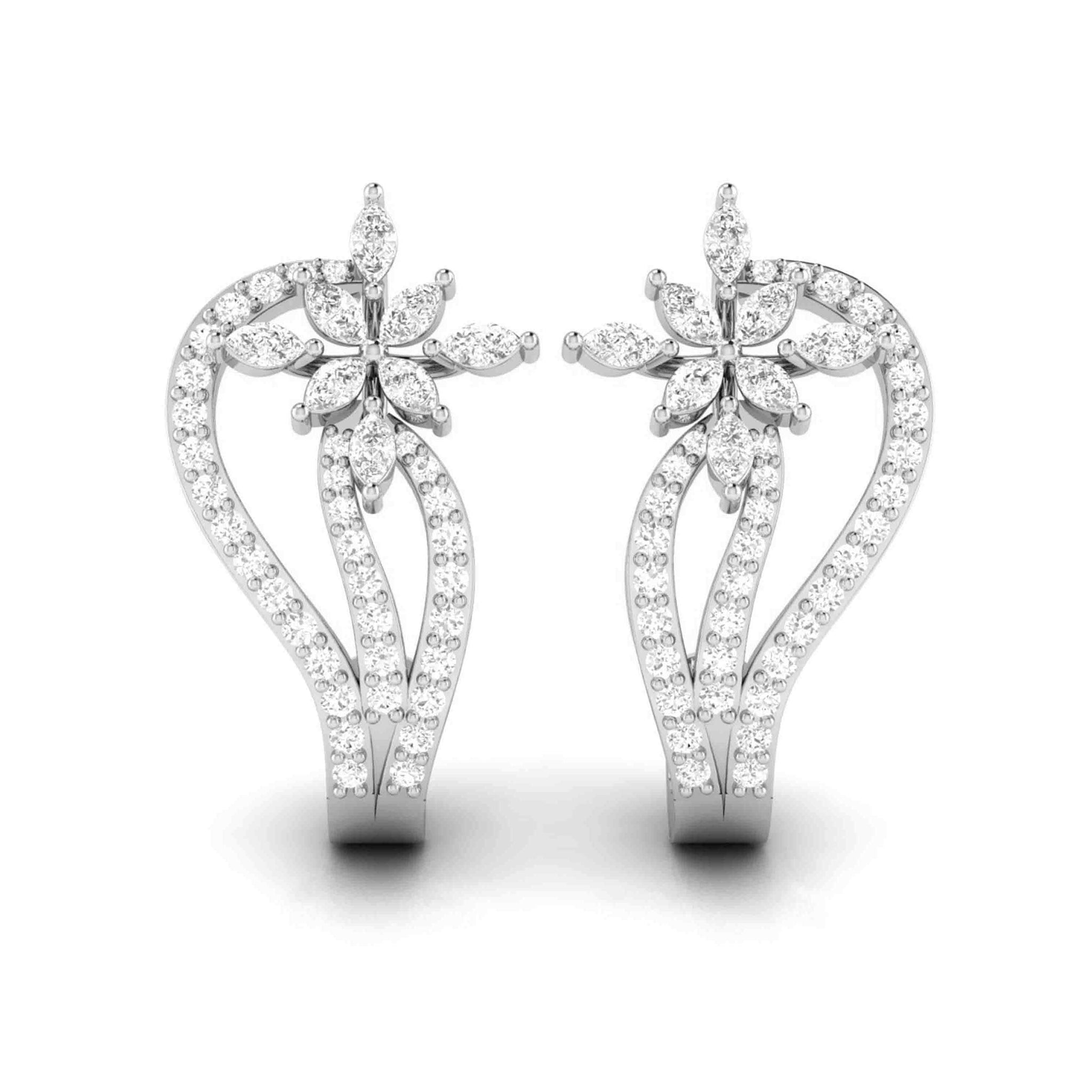 Jewelove™ Earrings SI IJ Designer Platinum & Diamond Earrings for Women JL PT E BL-28