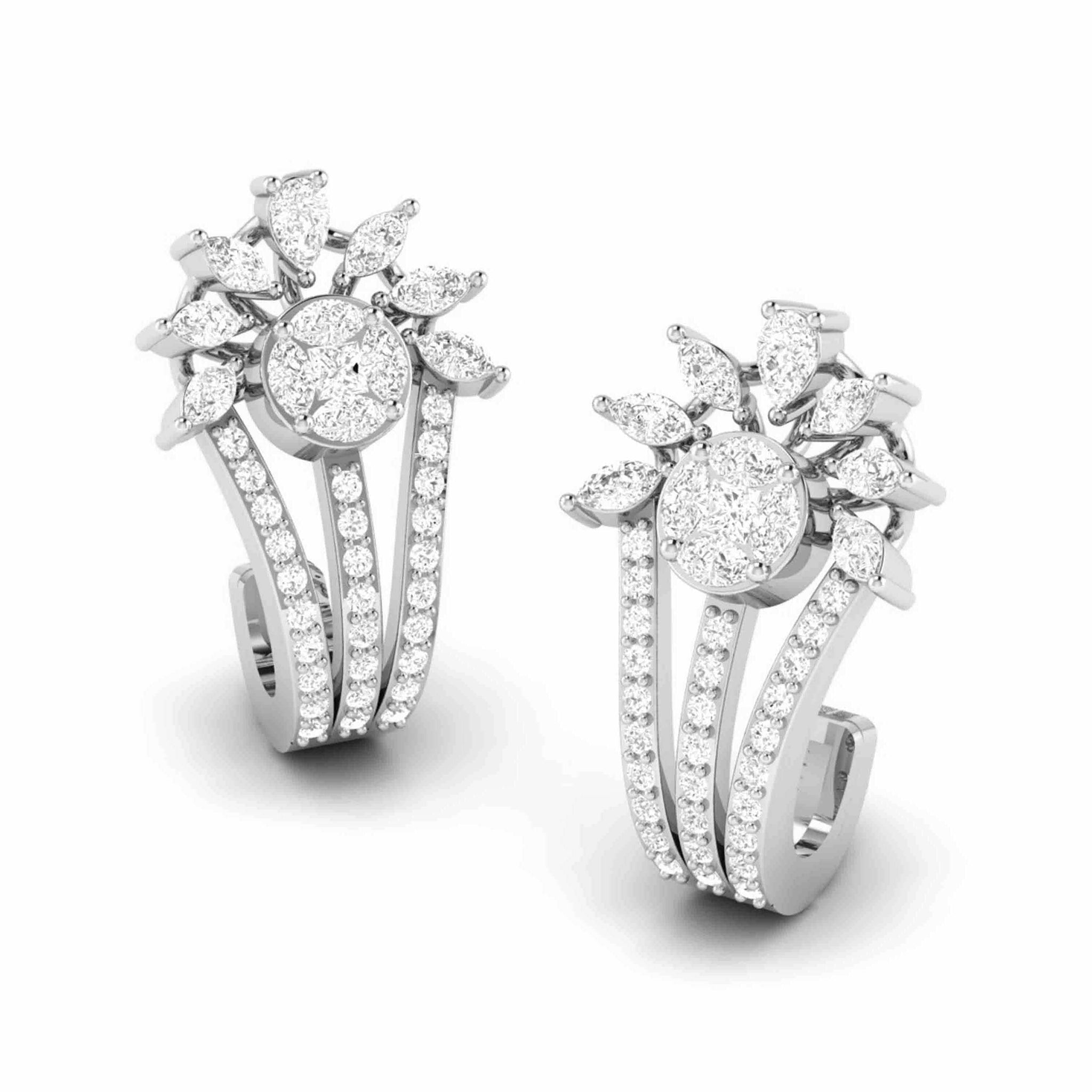 Jewelove™ Earrings Designer Platinum & Diamond Earrings for Women JL PT E BL-29