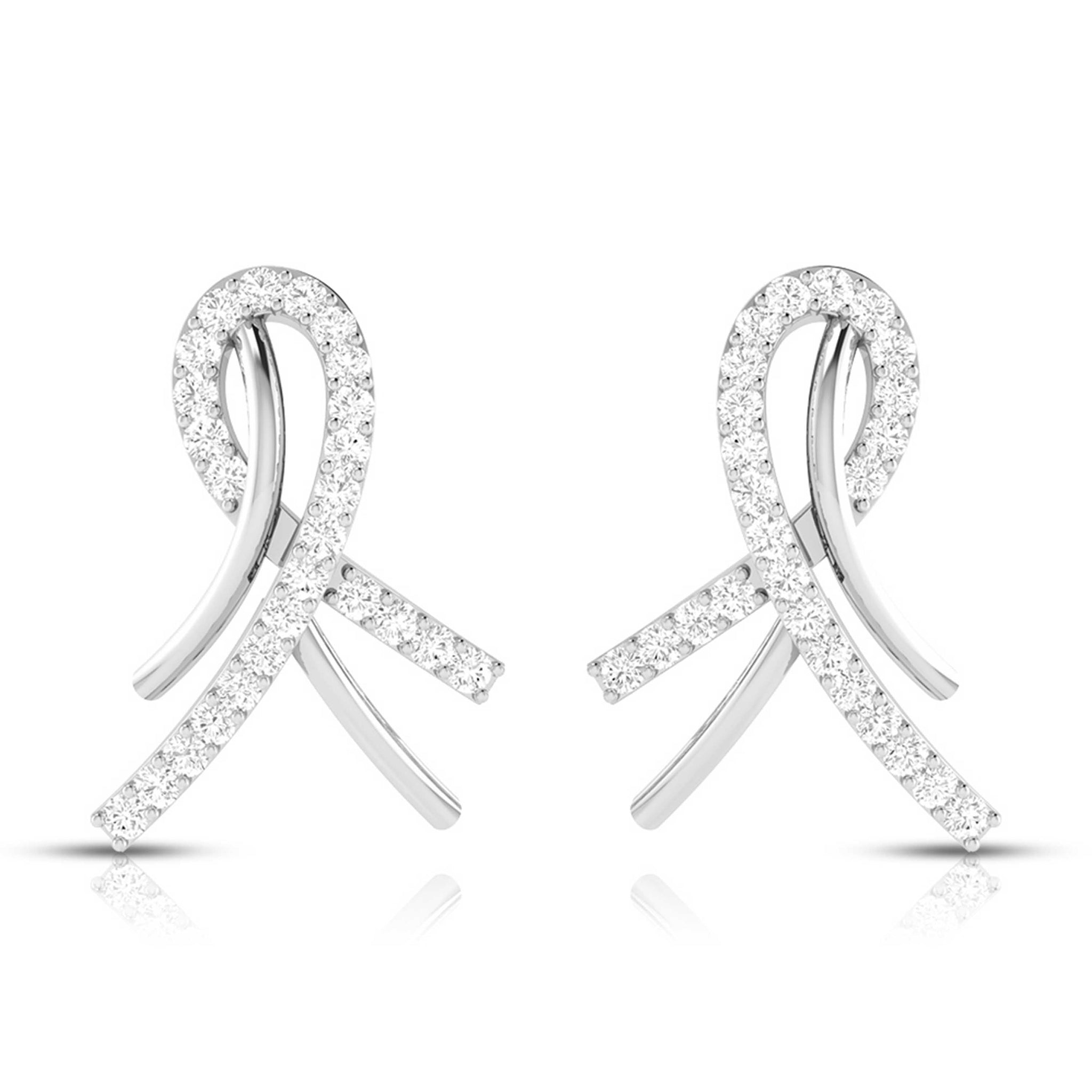 Jewelove™ Earrings Designer Platinum Diamond Earrings for Women JL PT E BT 39-D