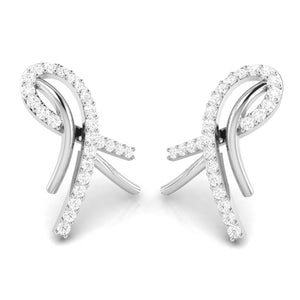 Jewelove™ Earrings Women's Band only / SI IJ Designer Platinum Diamond Earrings for Women JL PT E BT 39-D