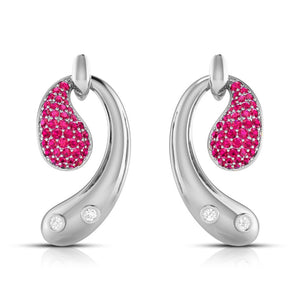 Jewelove™ Earrings Red Designer Platinum Diamond Earrings for Women JL PT E NL8600