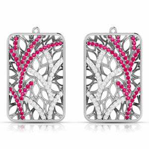 Jewelove™ Earrings Red Designer Platinum Diamond Earrings for Women JL PT E NL8607