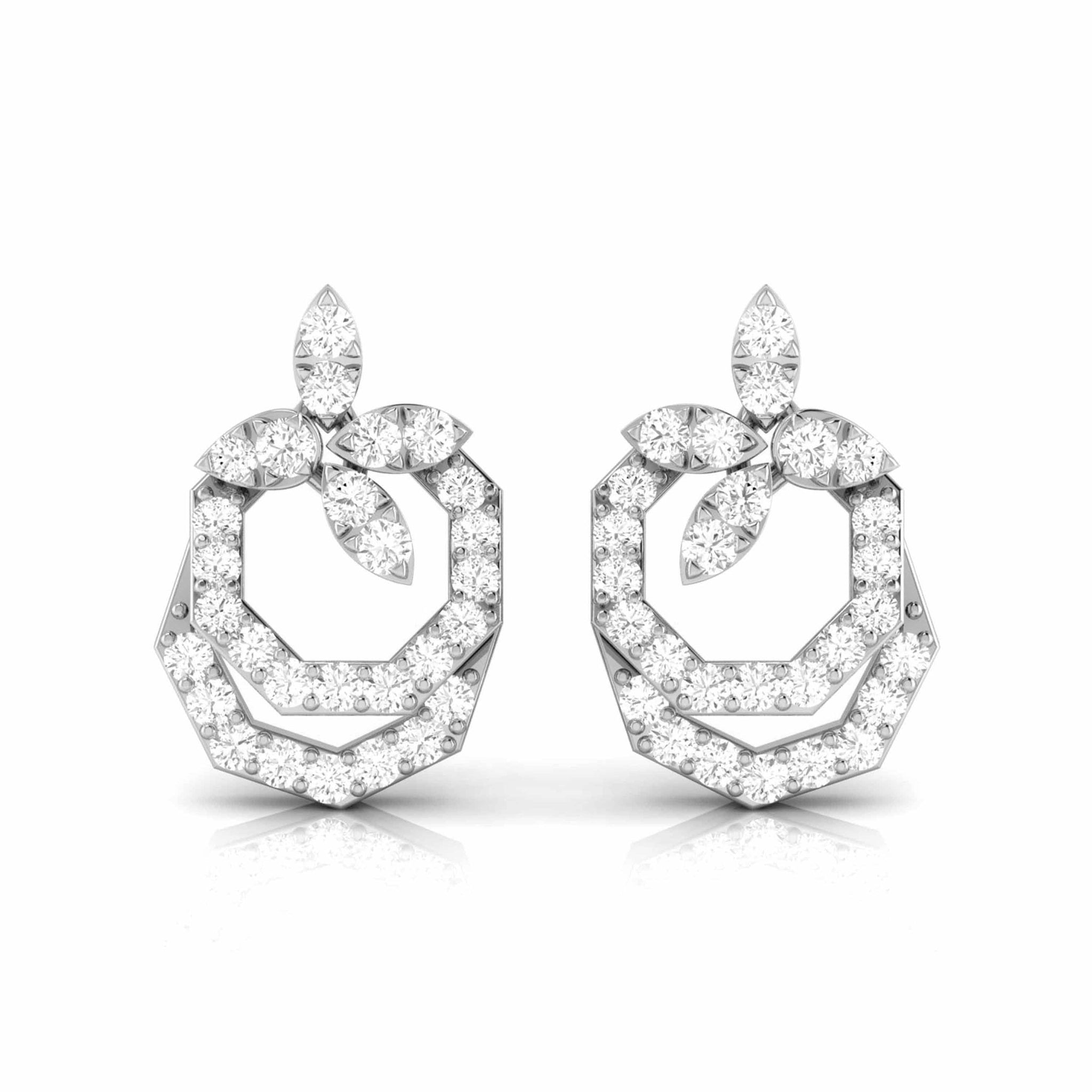 Jewelove™ Earrings Designer Platinum Diamond Earrings for Women JL PT E OLS 10