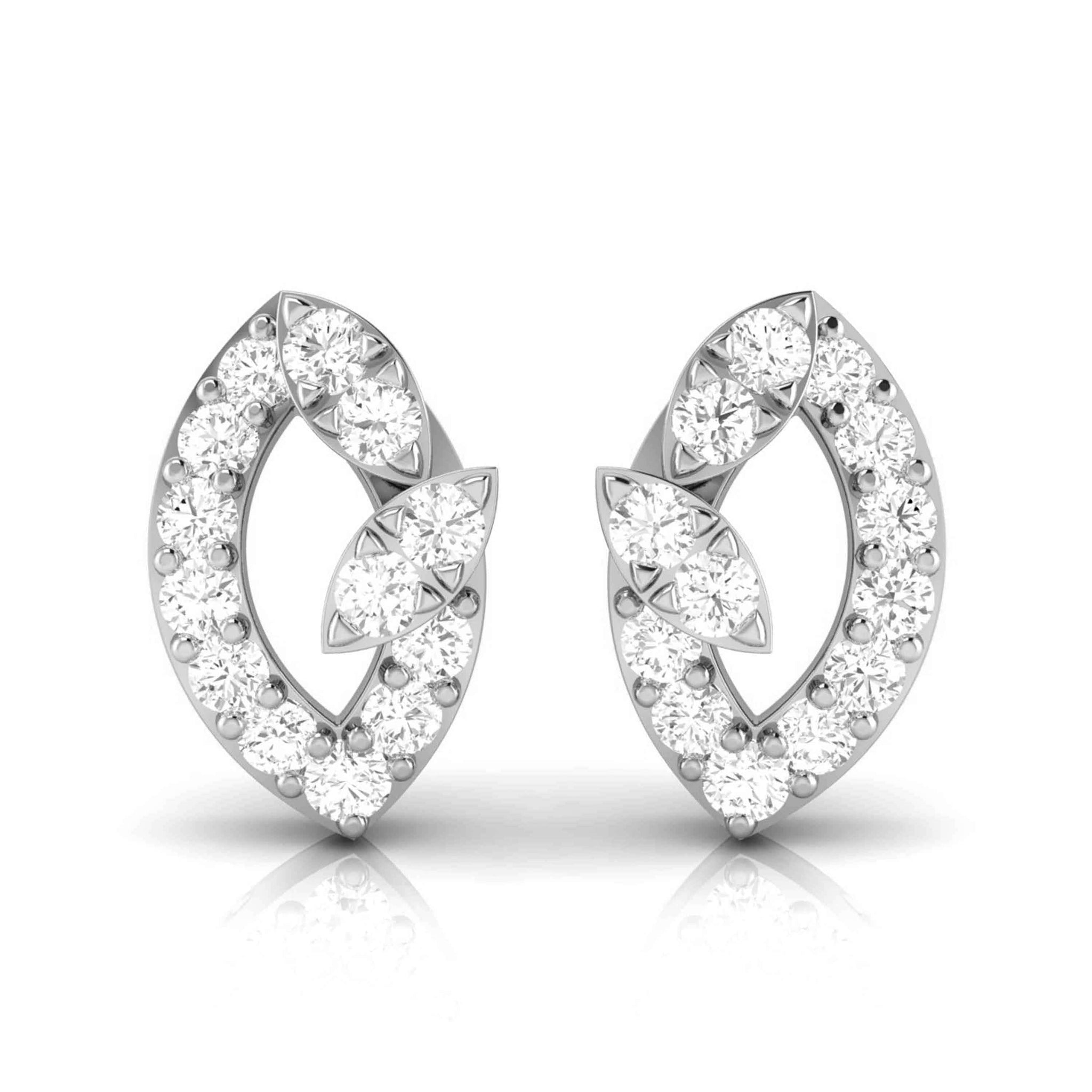 Jewelove™ Earrings SI IJ Designer Platinum Diamond Earrings for Women JL PT E OLS 13