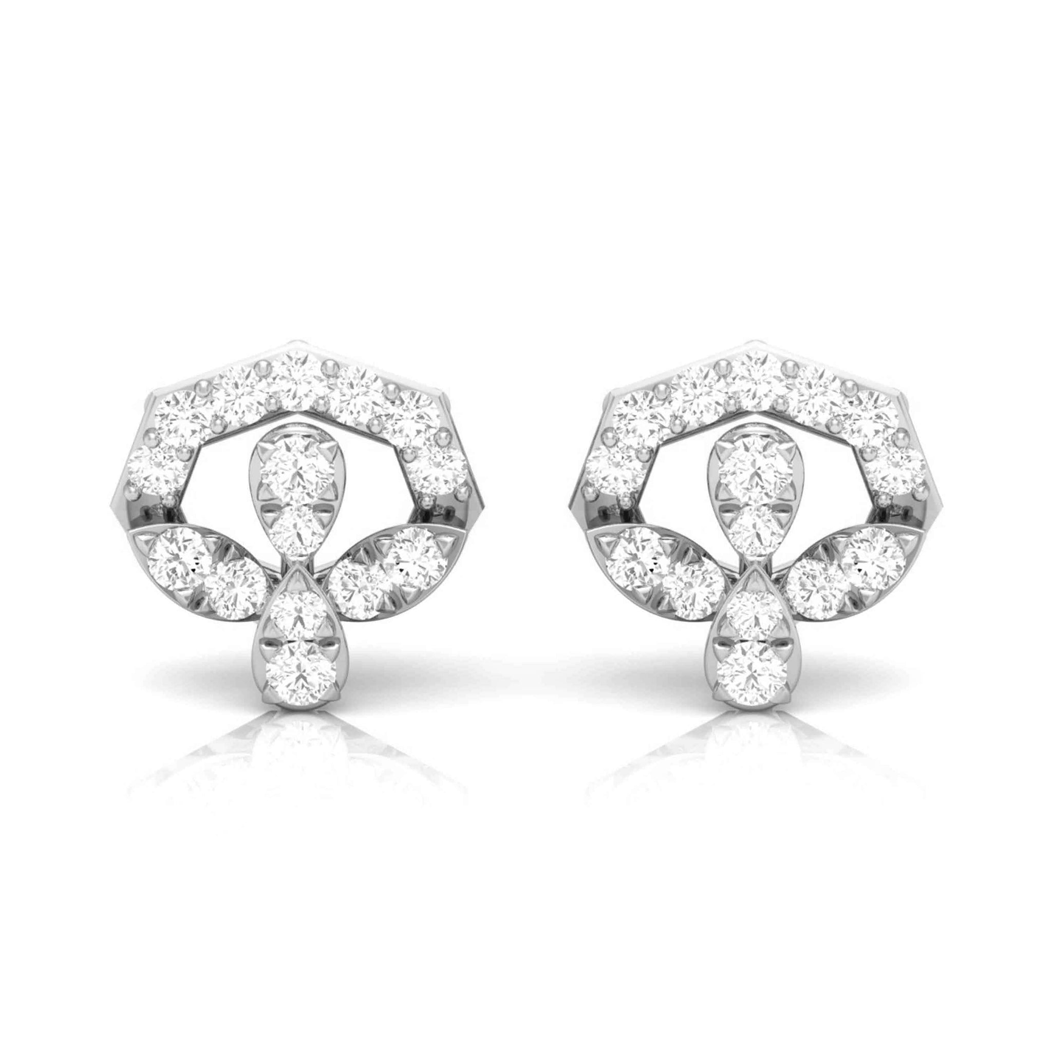 Jewelove™ Earrings SI IJ Designer Platinum Diamond Earrings for Women JL PT E OLS 14