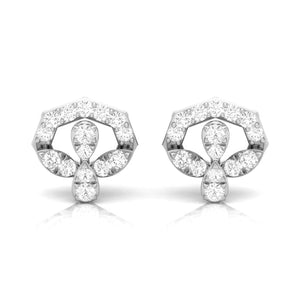 Jewelove™ Earrings SI IJ Designer Platinum Diamond Earrings for Women JL PT E OLS 14