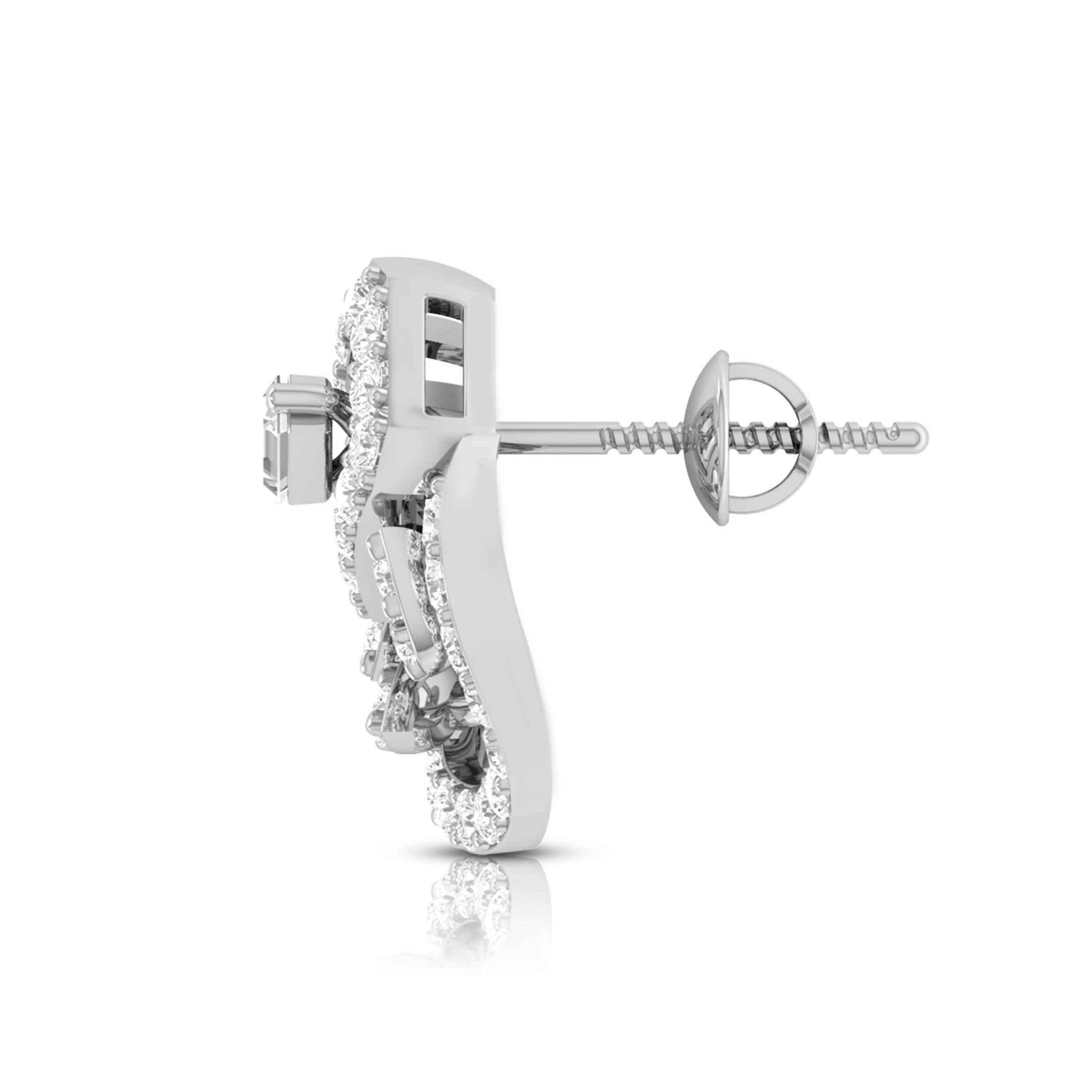 Jewelove™ Earrings Designer Platinum Diamond Earrings for Women JL PT E OLS 21