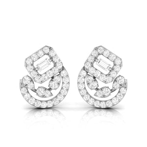 Jewelove™ Earrings SI IJ Designer Platinum Diamond Earrings for Women JL PT E OLS 21