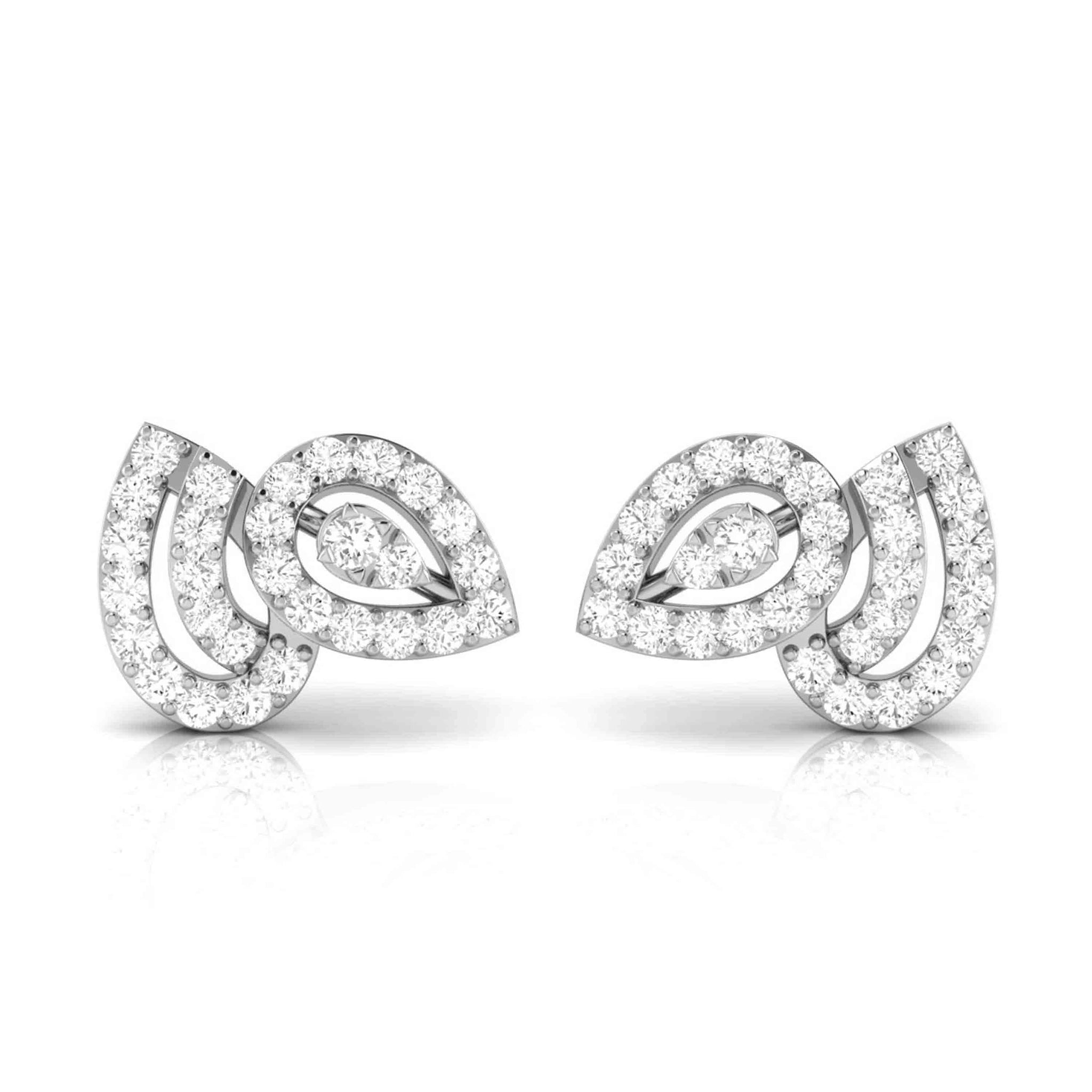 Jewelove™ Earrings SI IJ Designer Platinum Diamond Earrings for Women JL PT E OLS 22