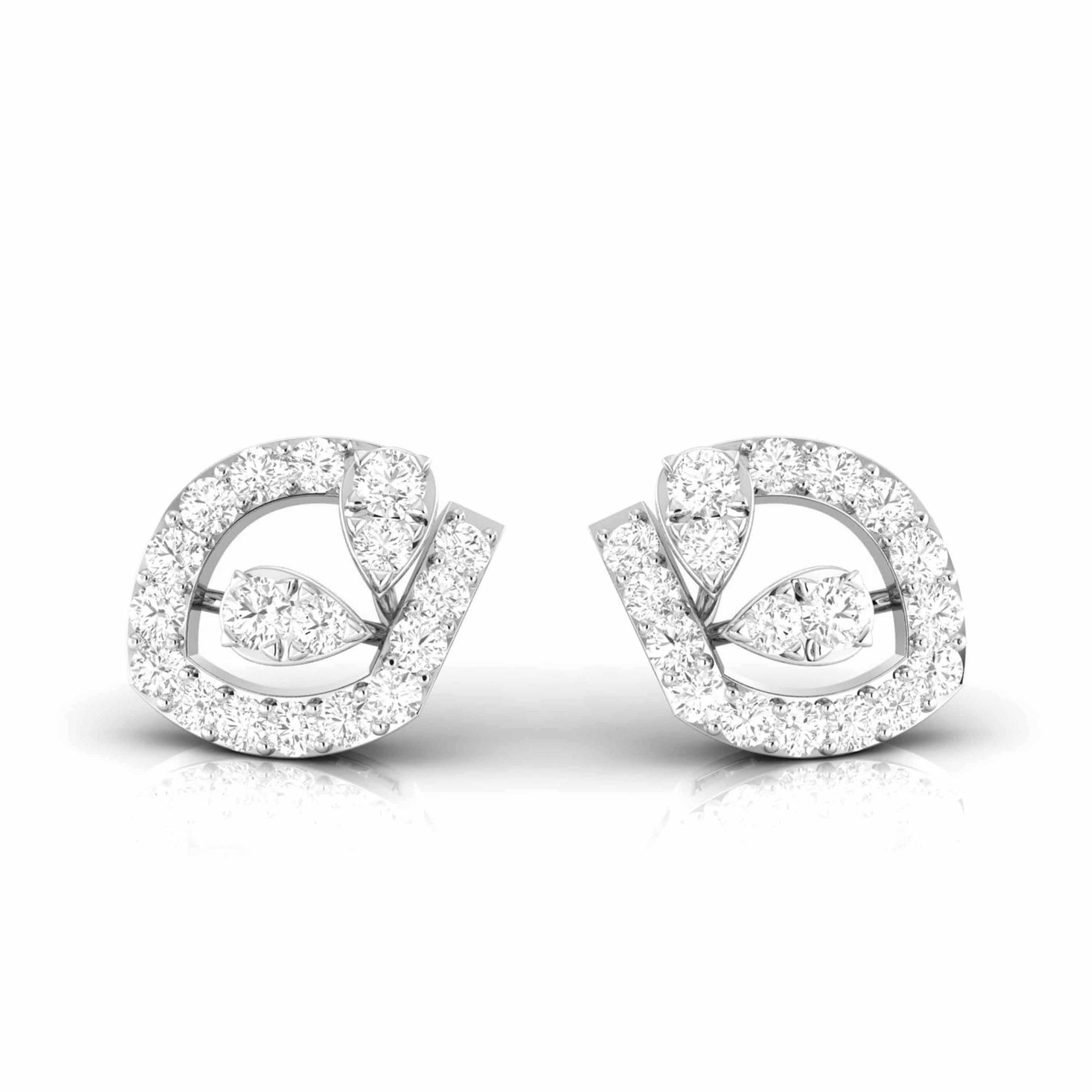 Jewelove™ Earrings SI IJ Designer Platinum Diamond Earrings for Women JL PT E OLS 30