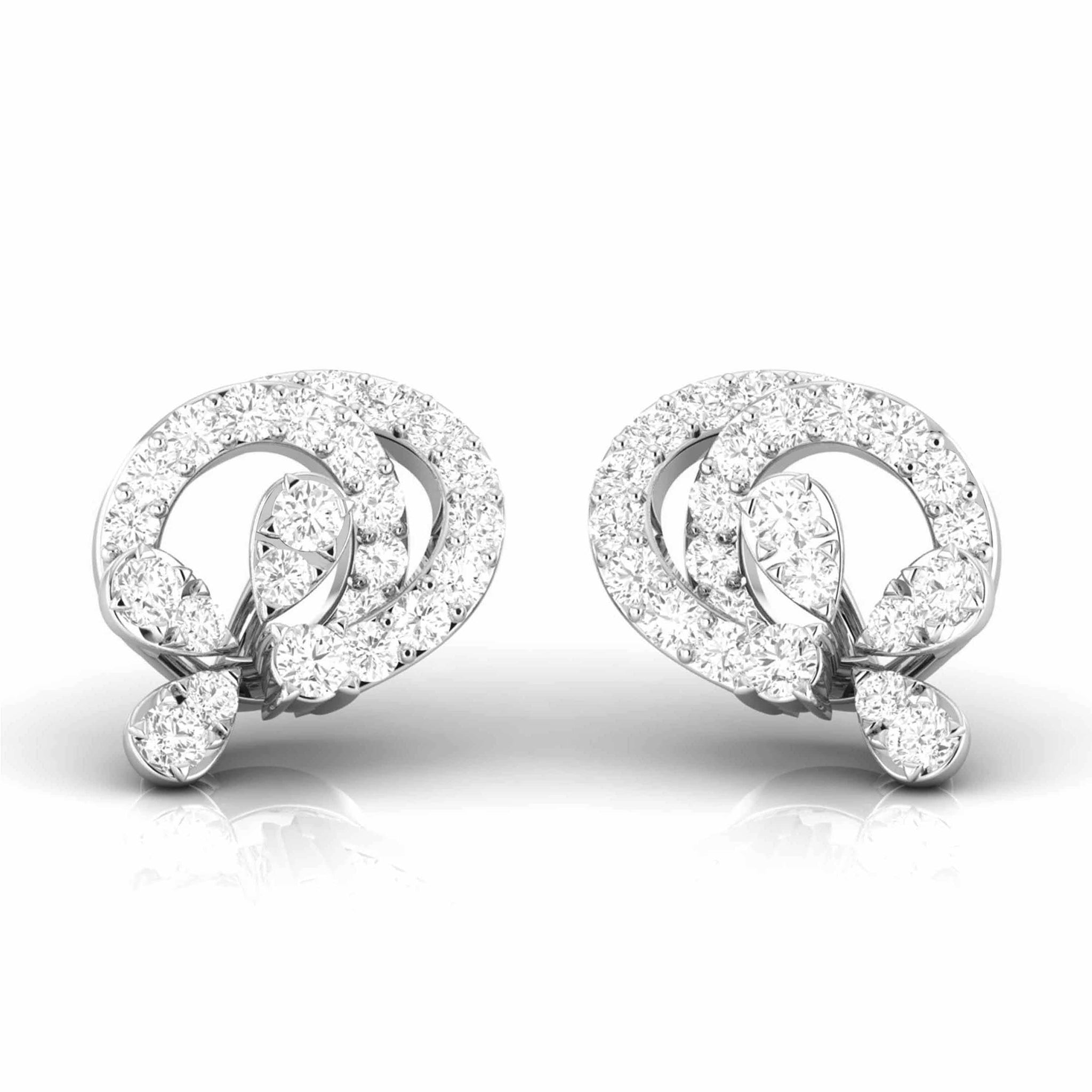 Jewelove™ Earrings SI IJ Designer Platinum Diamond Earrings for Women JL PT E OLS 35