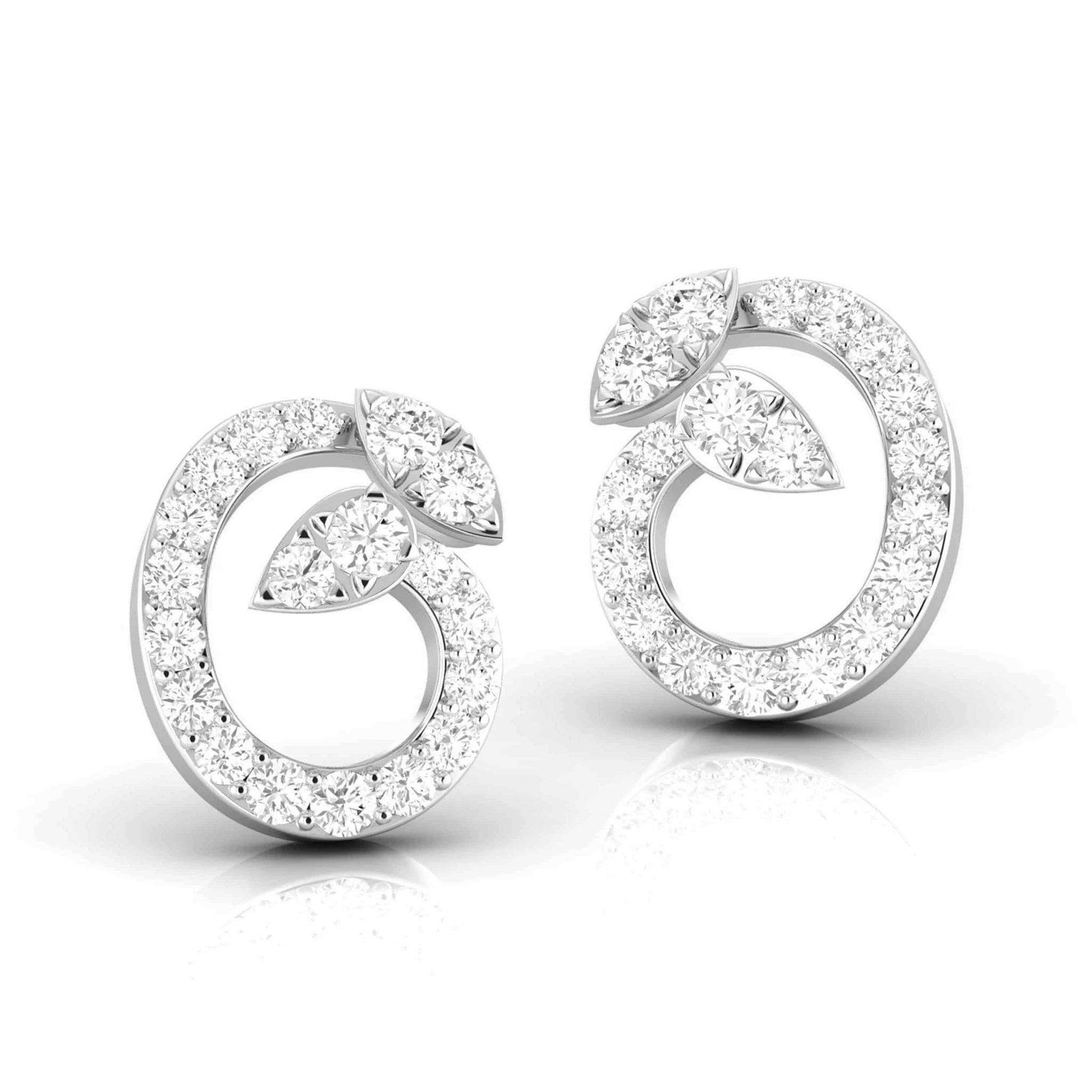 Jewelove™ Earrings Designer Platinum Diamond Earrings for Women JL PT E OLS 40