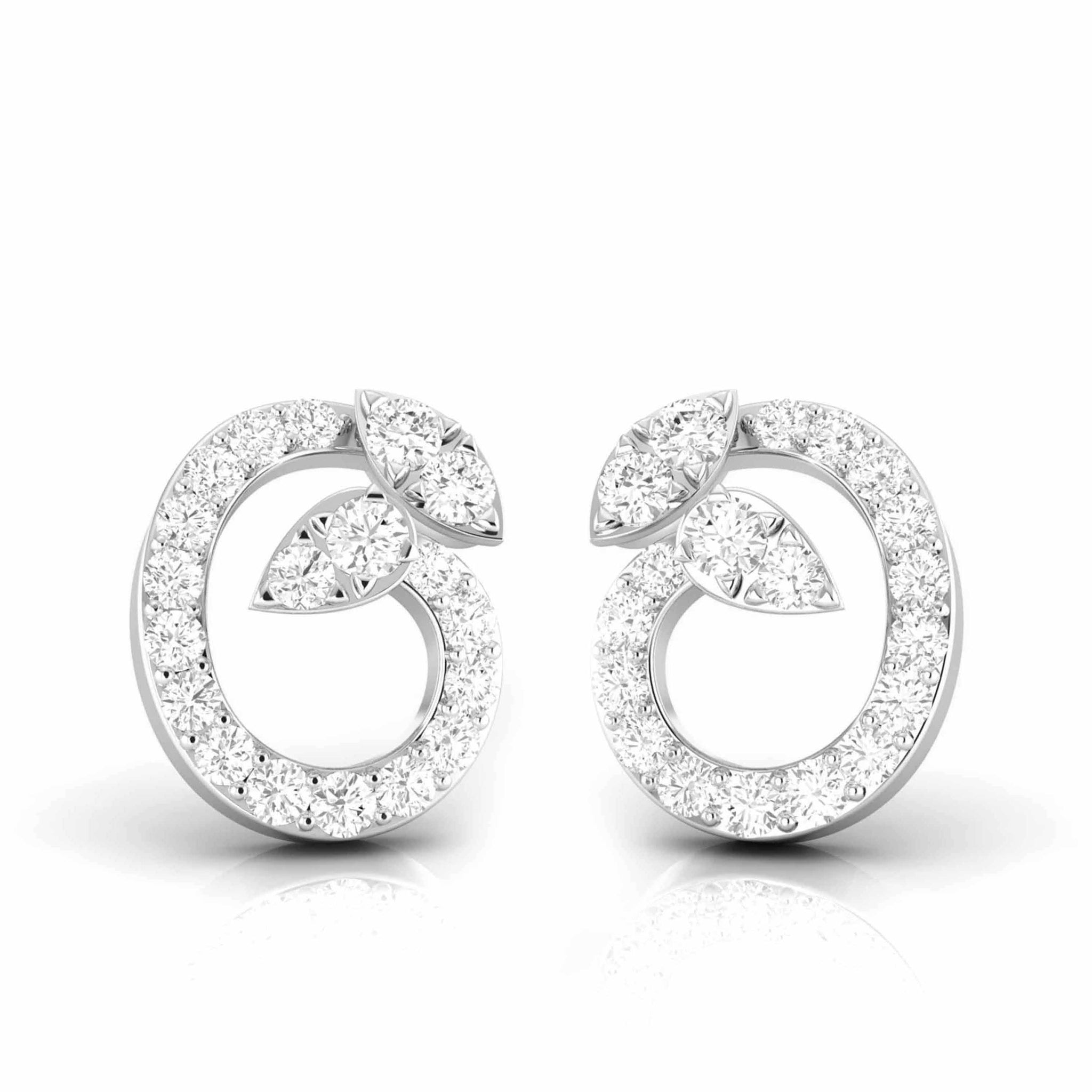 Jewelove™ Earrings Designer Platinum Diamond Earrings for Women JL PT E OLS 40