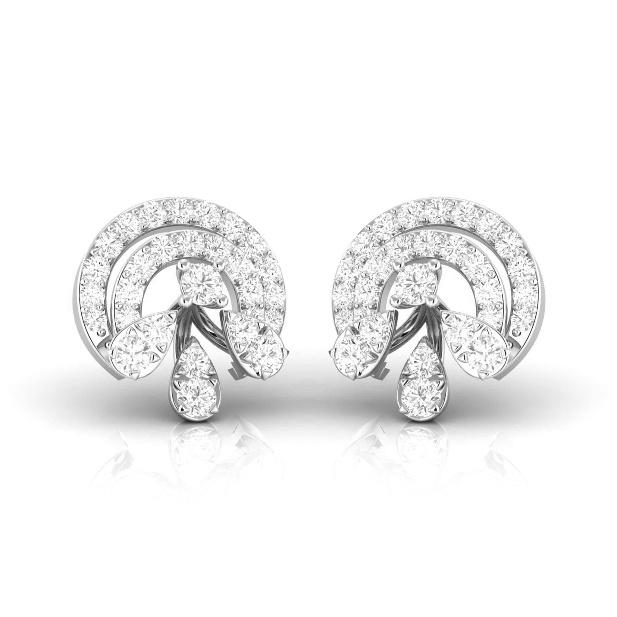 Jewelove™ Earrings Designer Platinum Diamond Earrings for Women JL PT E OLS 49