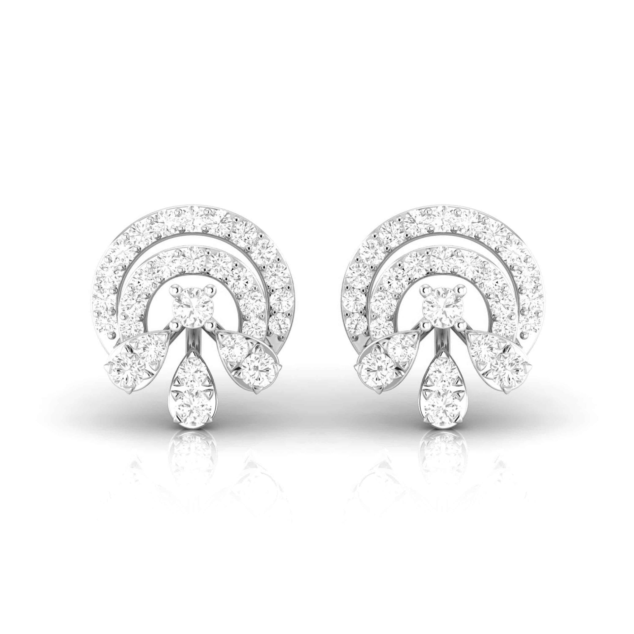 Jewelove™ Earrings SI IJ Designer Platinum Diamond Earrings for Women JL PT E OLS 49