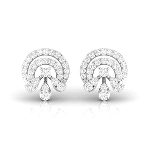 Jewelove™ Earrings SI IJ Designer Platinum Diamond Earrings for Women JL PT E OLS 49