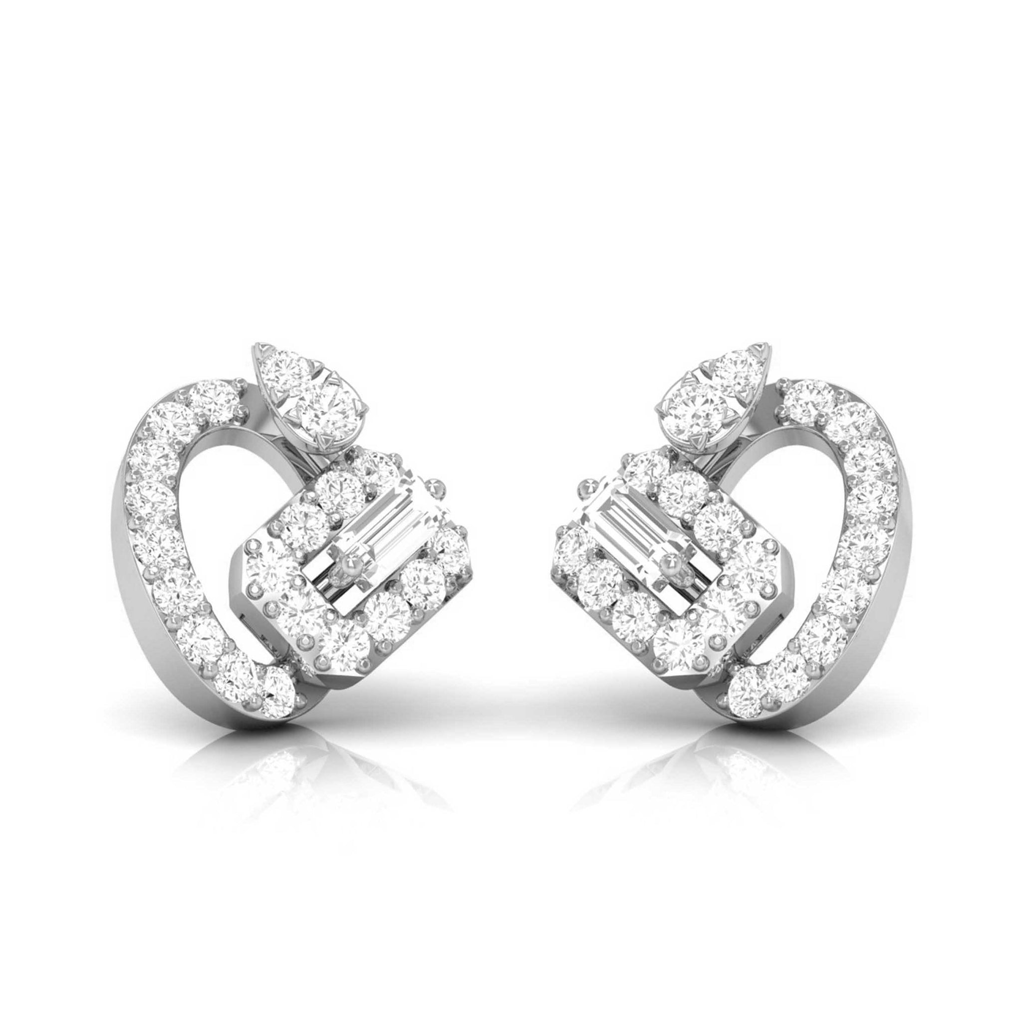 Jewelove™ Earrings Designer Platinum Diamond Earrings for Women JL PT E OLS 5