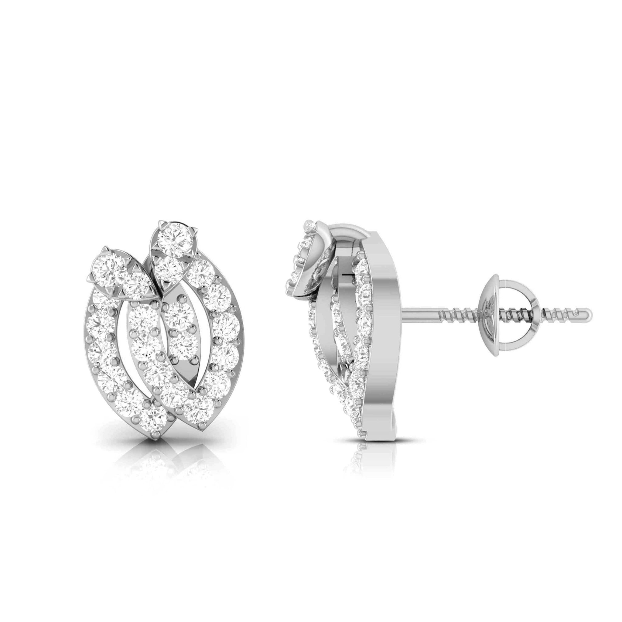 Jewelove™ Earrings Designer Platinum Diamond Earrings for Women JL PT E OLS 7