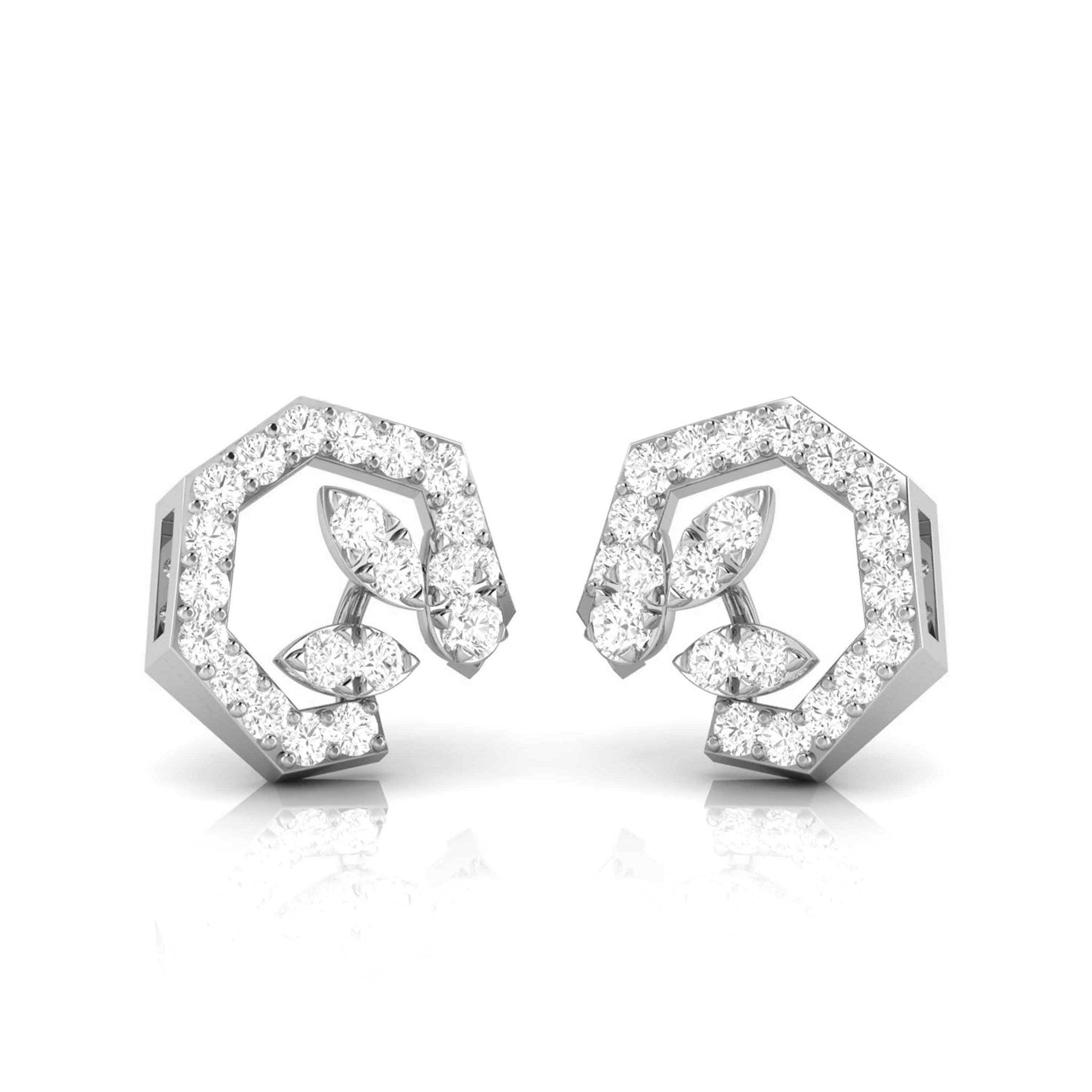 Jewelove™ Earrings Designer Platinum Diamond Earrings for Women JL PT E OLS 9