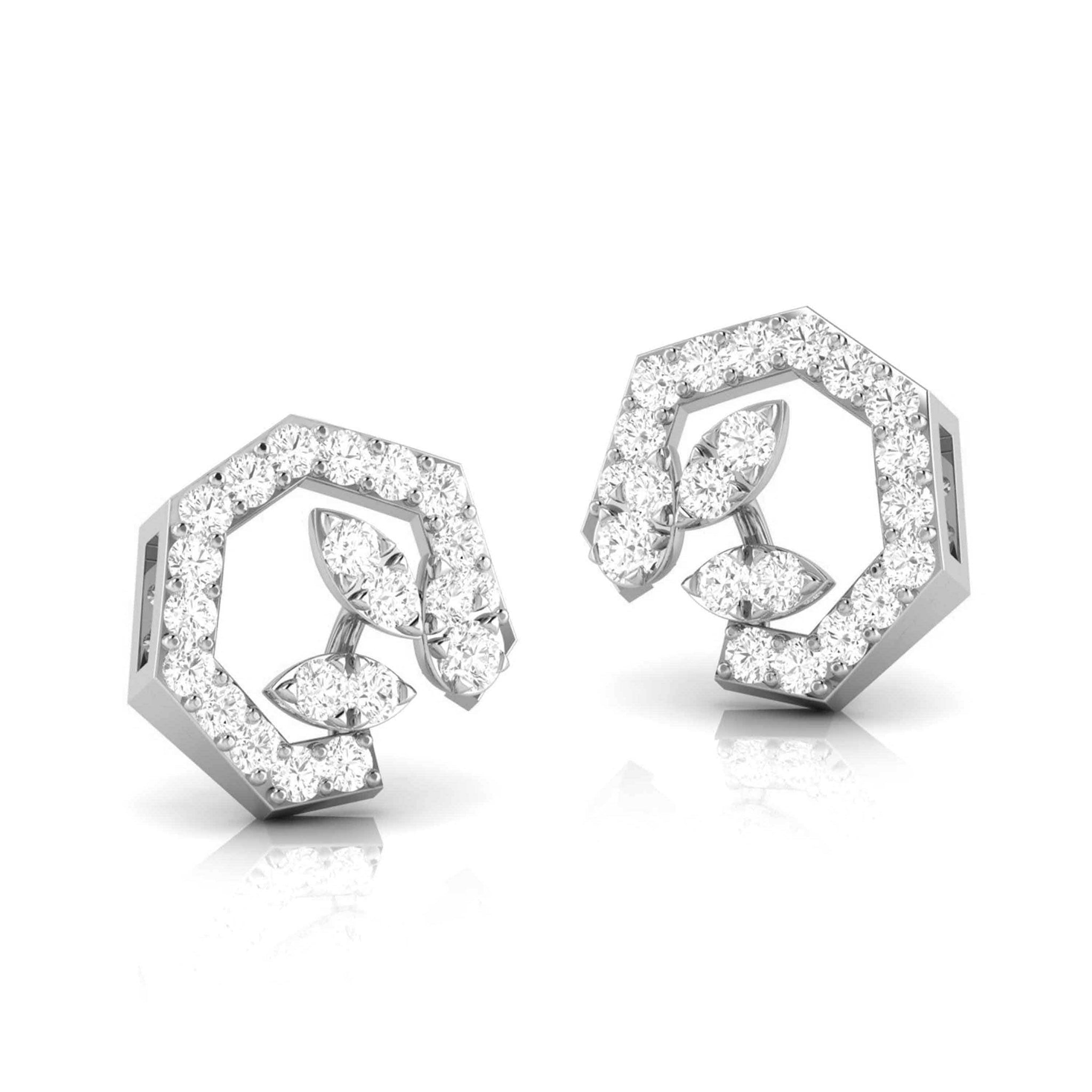 Jewelove™ Earrings Designer Platinum Diamond Earrings for Women JL PT E OLS 9