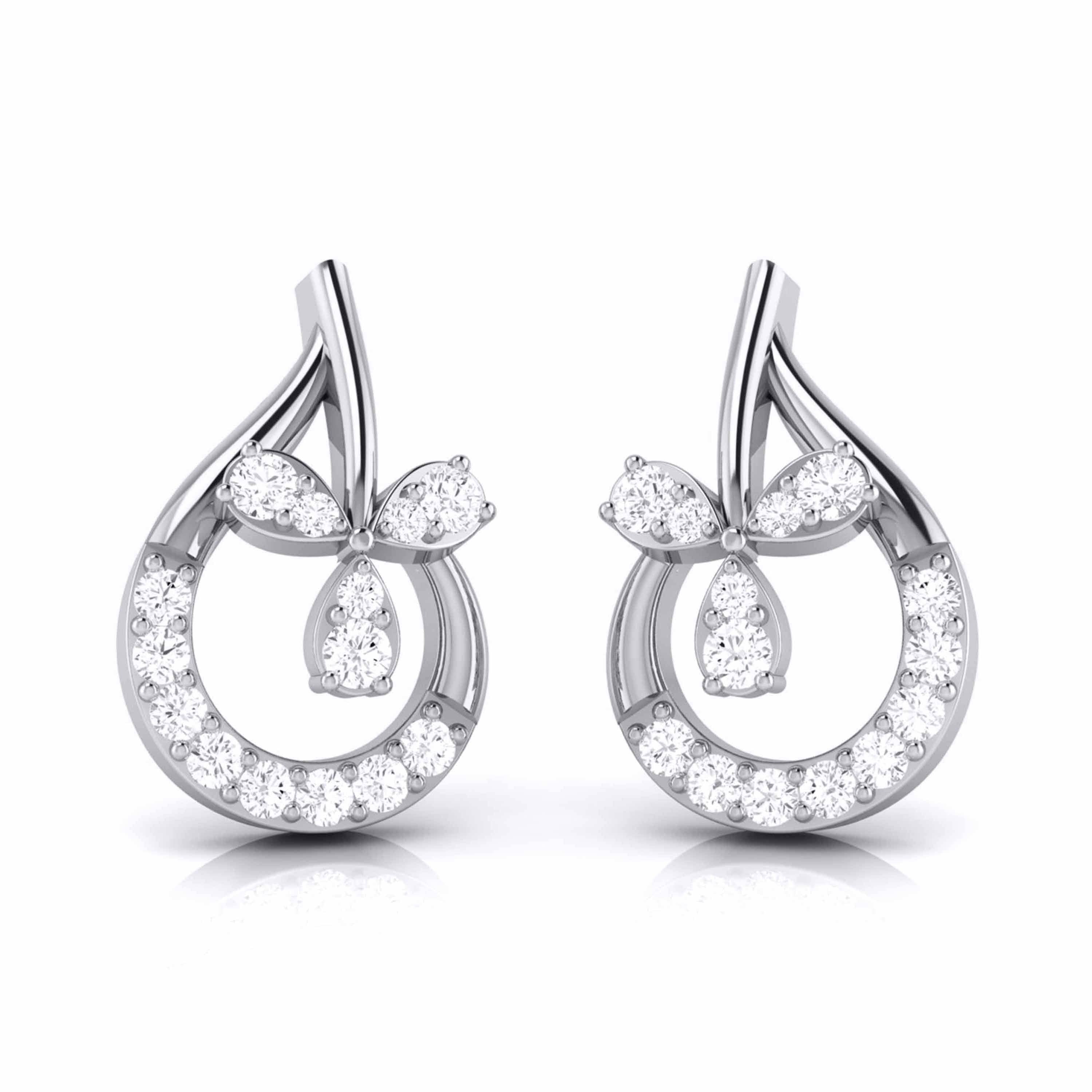 Buy Quint Linear Diamond Hoop Earrings Online | CaratLane