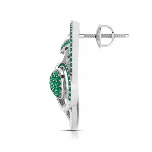 Jewelove™ Earrings Designer Platinum Diamond Earrings With Emerald for Women JL PT E NL8662