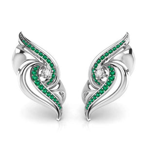 Jewelove™ Earrings Designer Platinum Diamond Earrings With Emerald for Women JL PT E NL8674