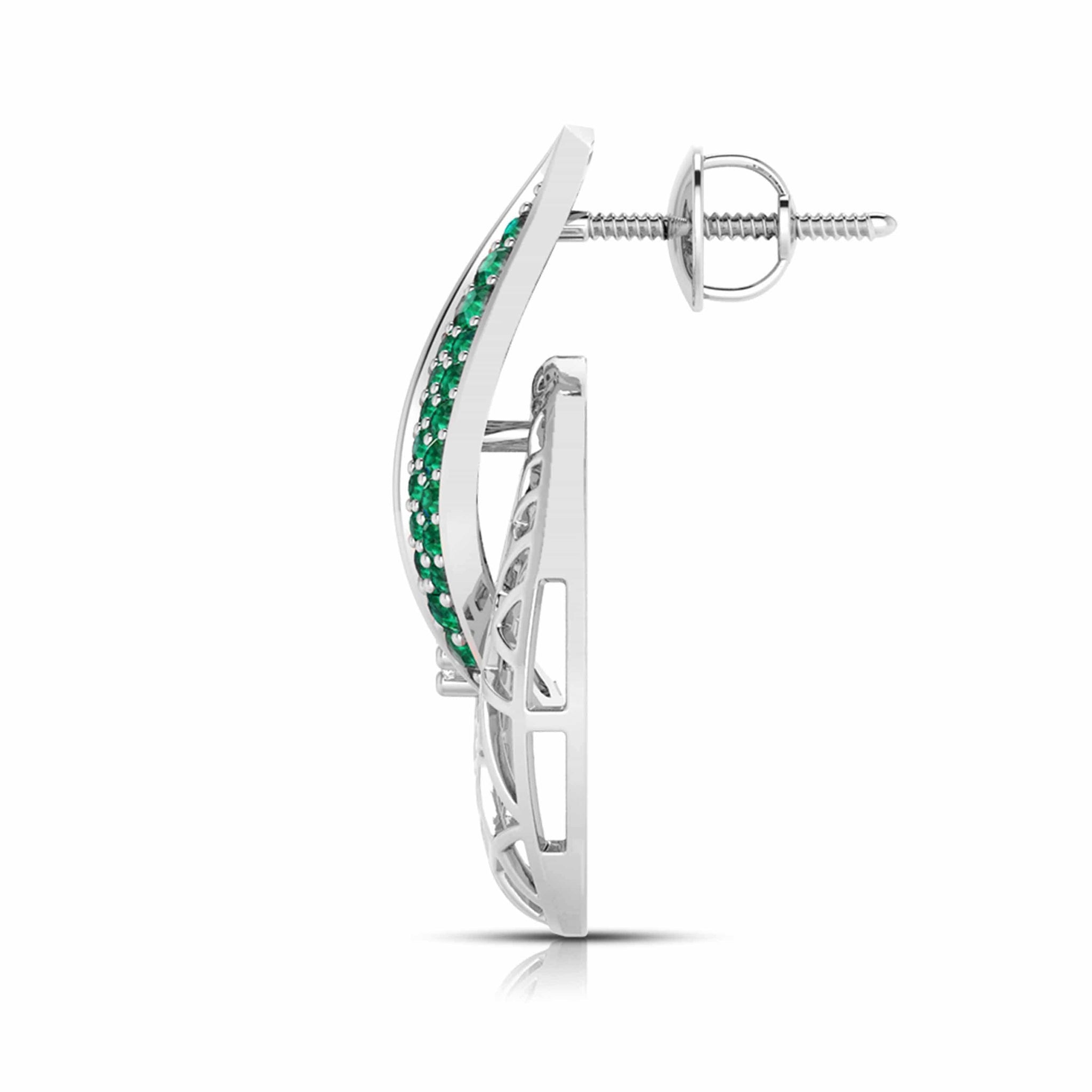 Jewelove™ Earrings Designer Platinum Diamond Earrings With Emerald for Women JL PT E NL8676